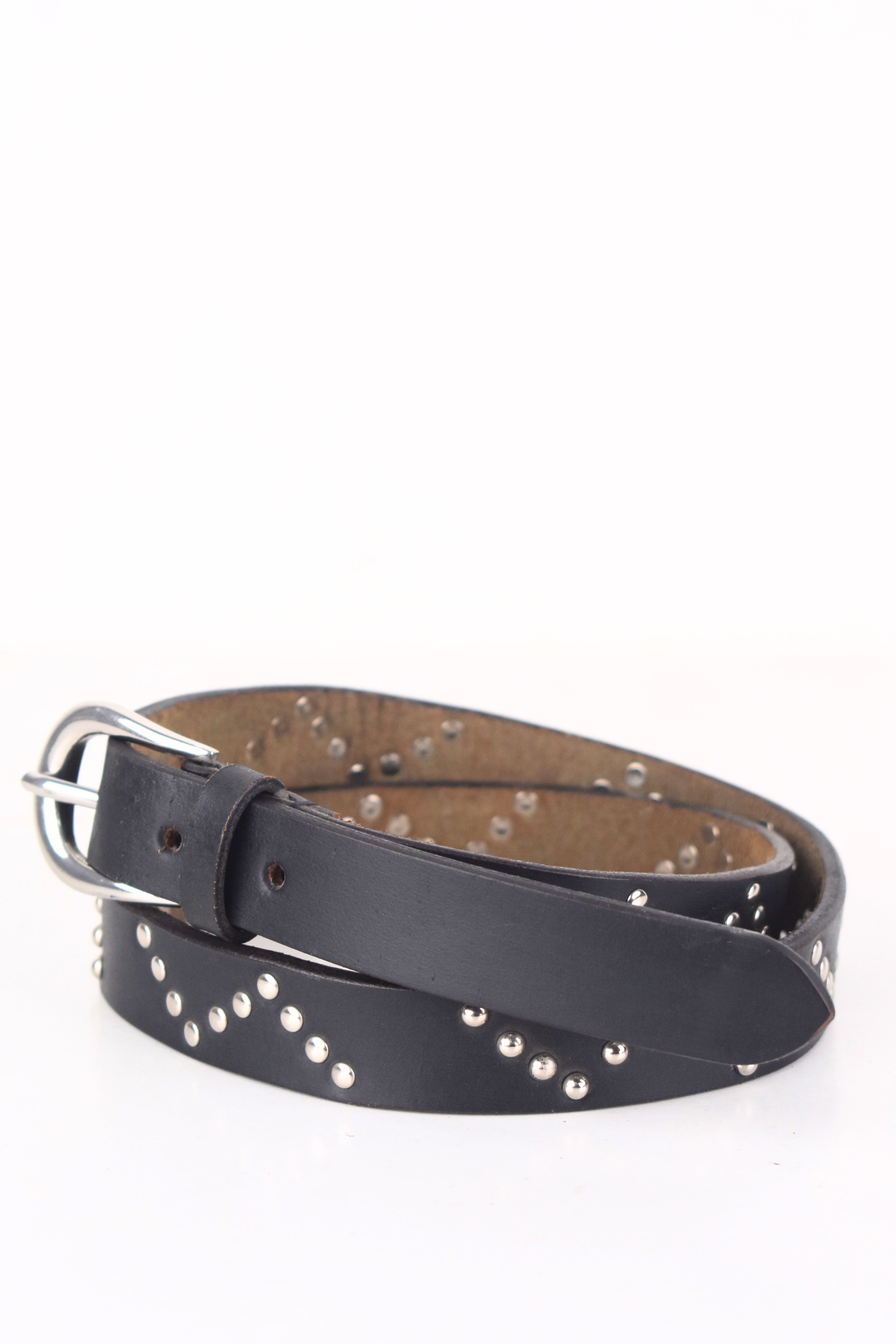 Midnight Studded Leather Belt