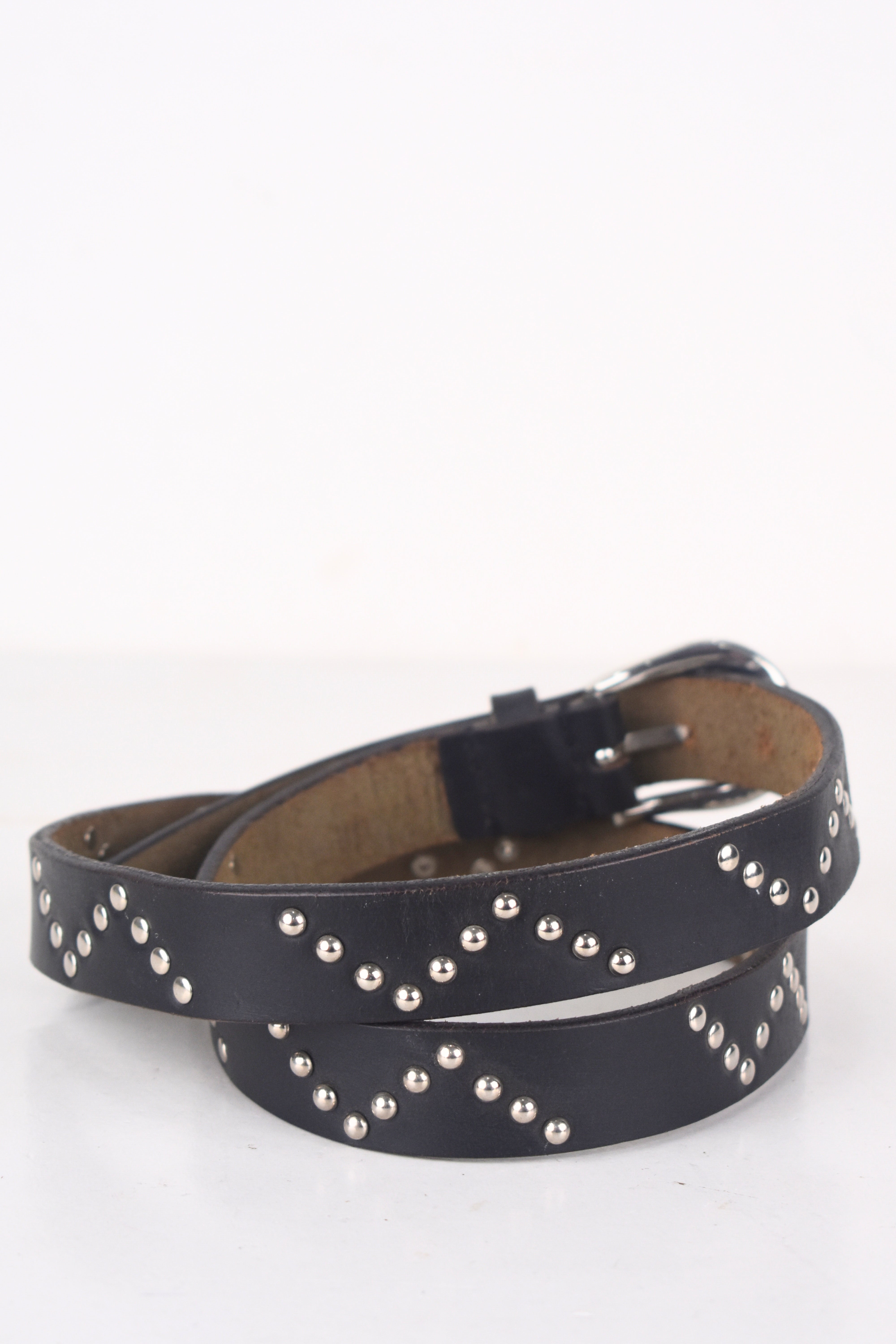 Midnight Studded Leather Belt