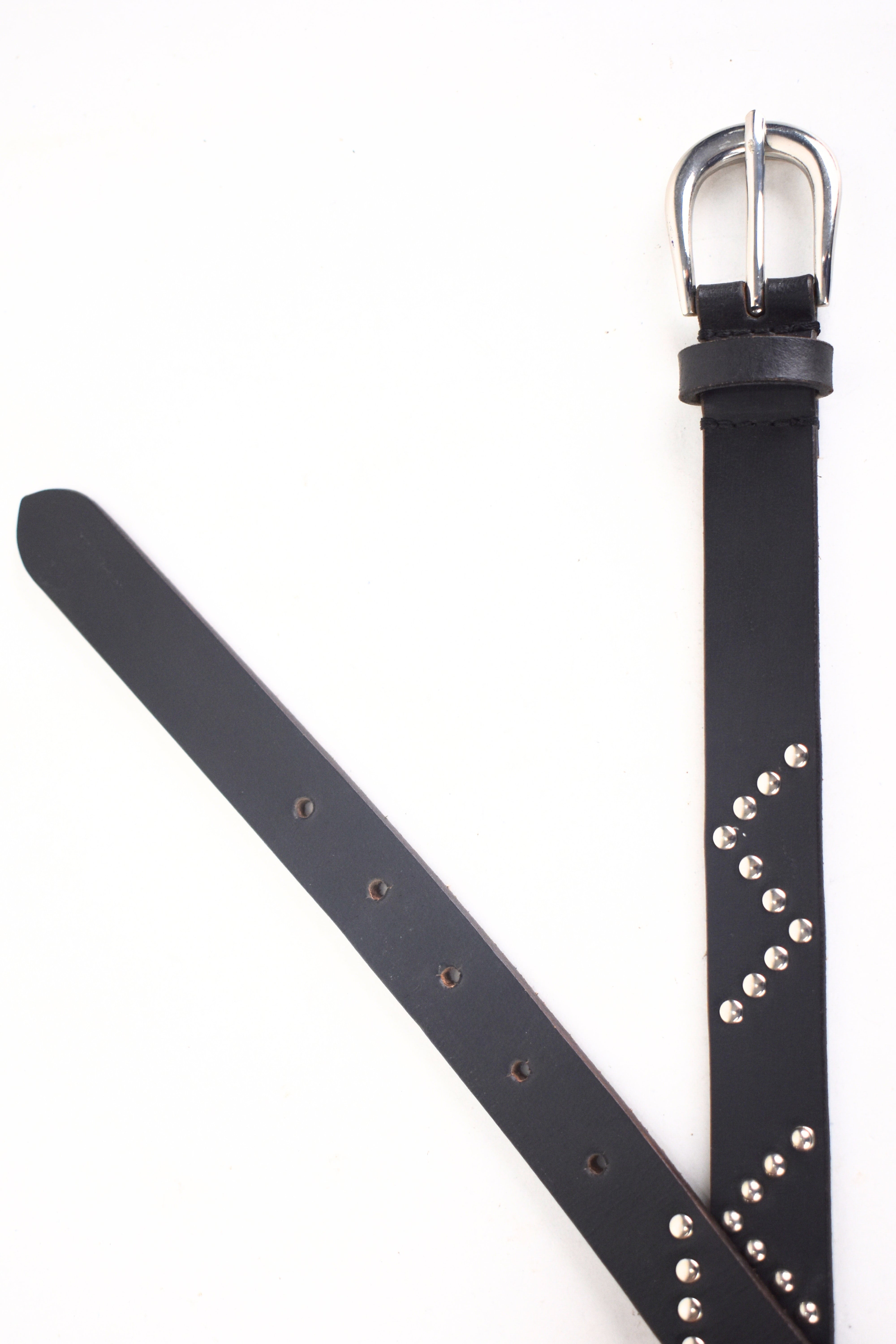 Midnight Studded Leather Belt