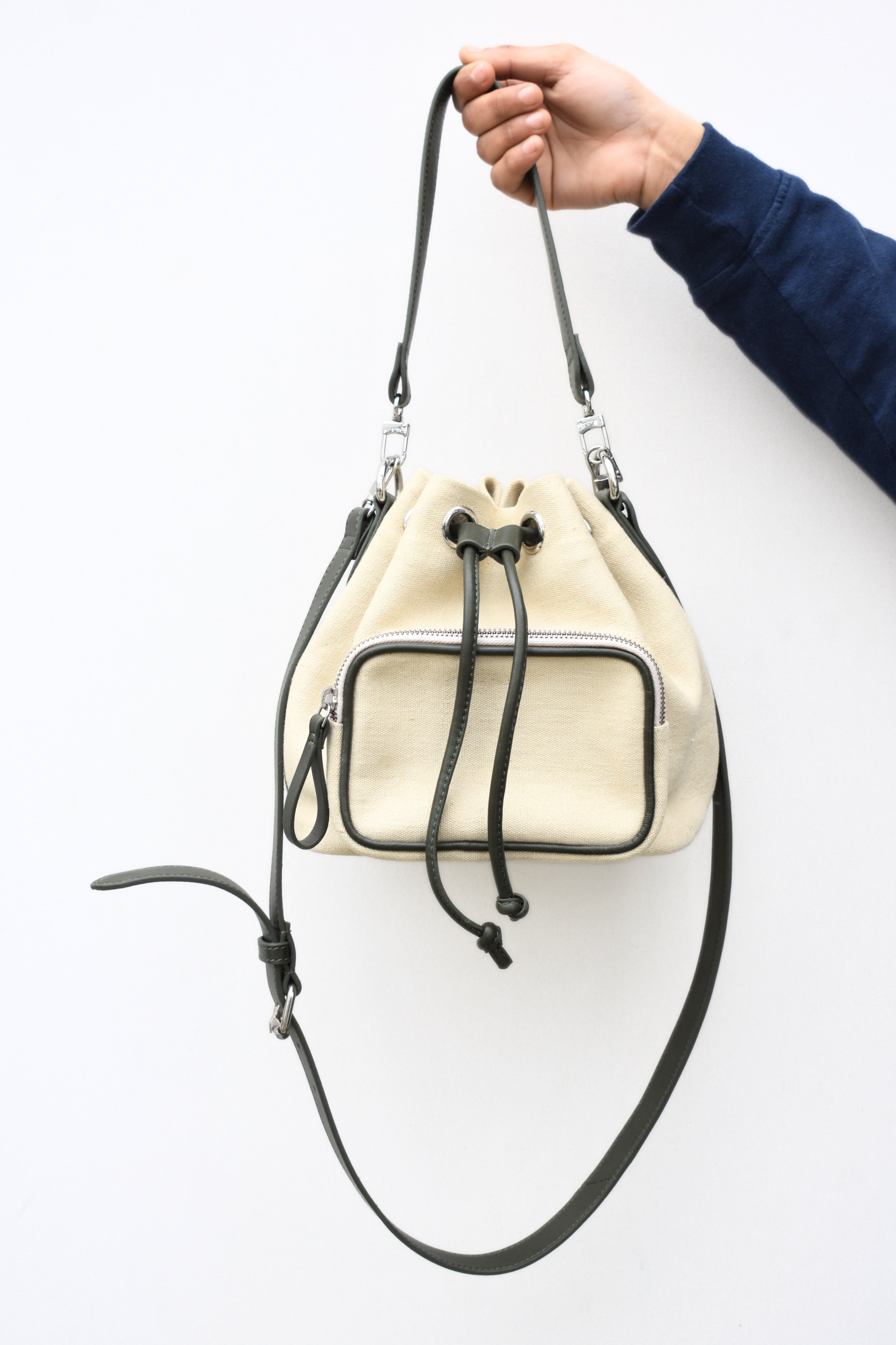 Drawstring Leather Handbag