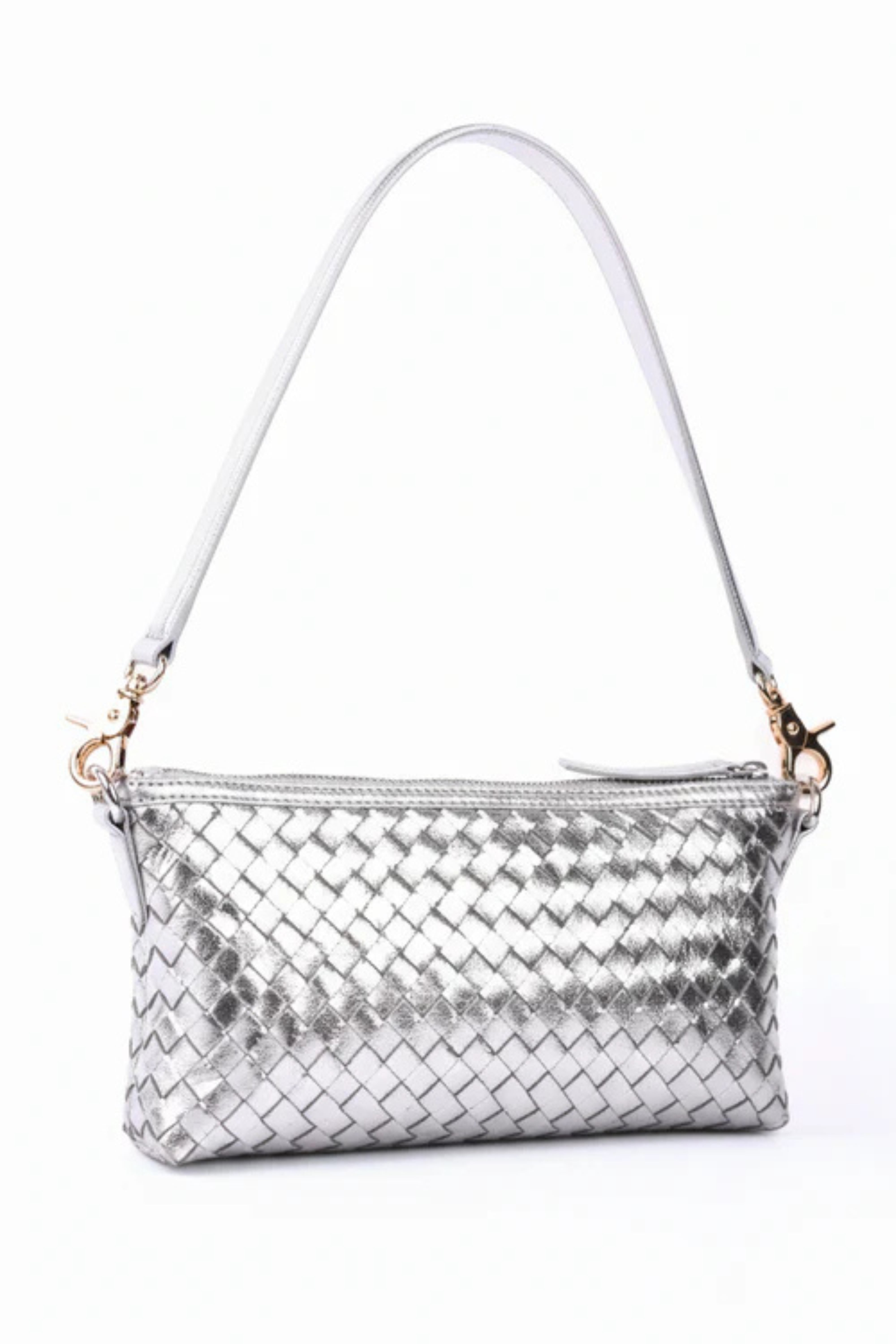 Golden Woven Charm Bag