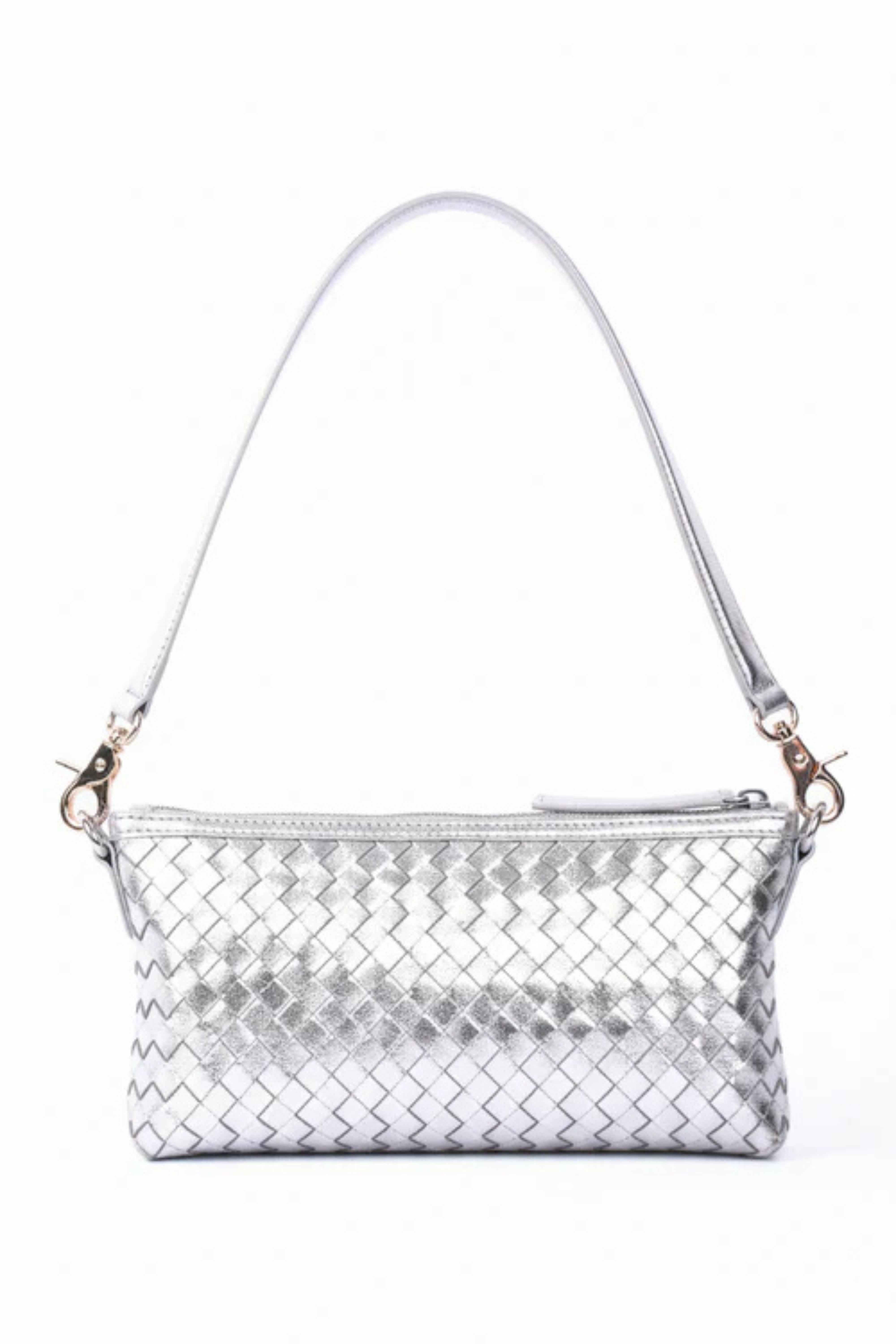 Golden Woven Charm Bag