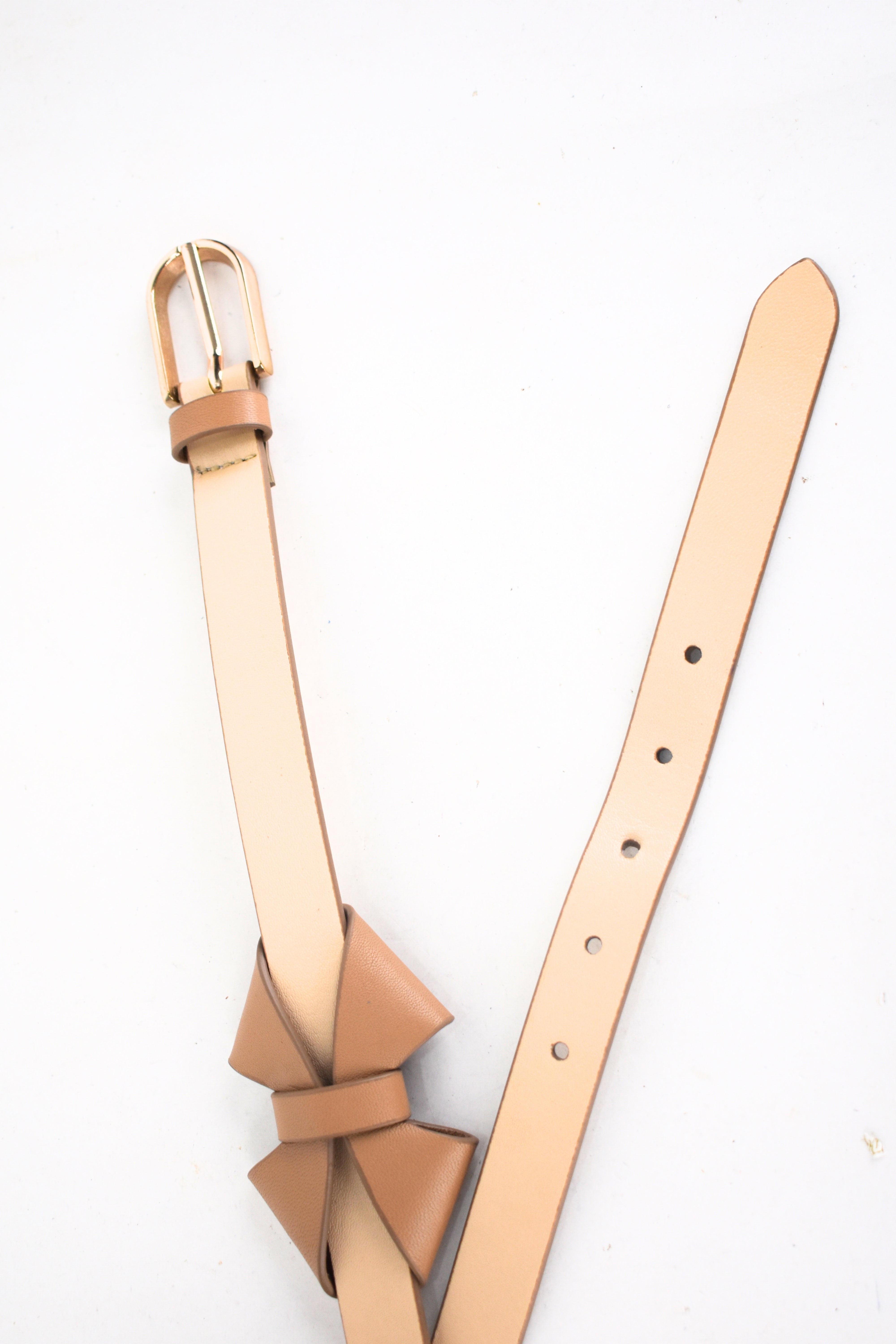 Caramel Bow Leather Belt