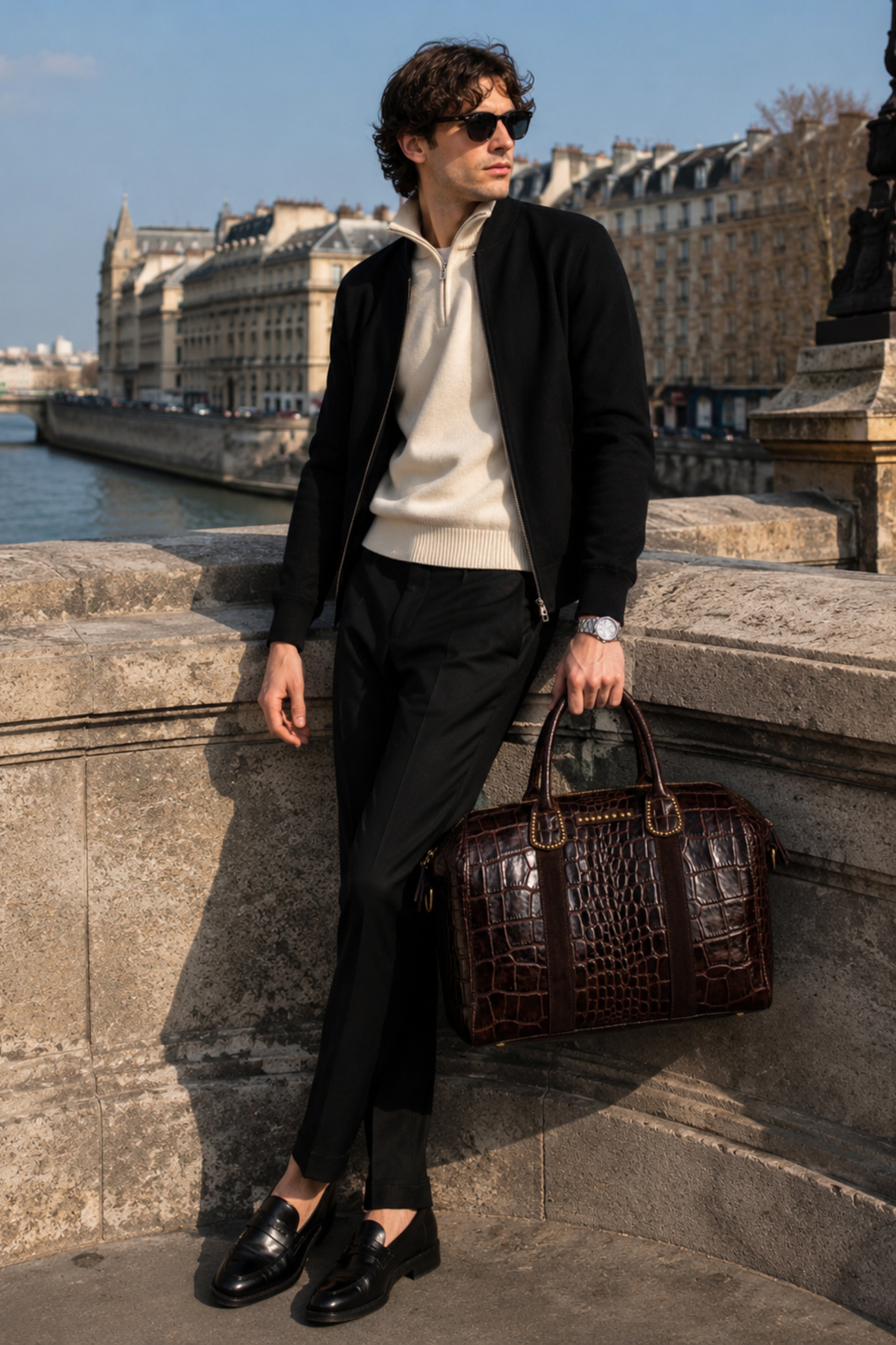 Unisex Croco Duffel Bag