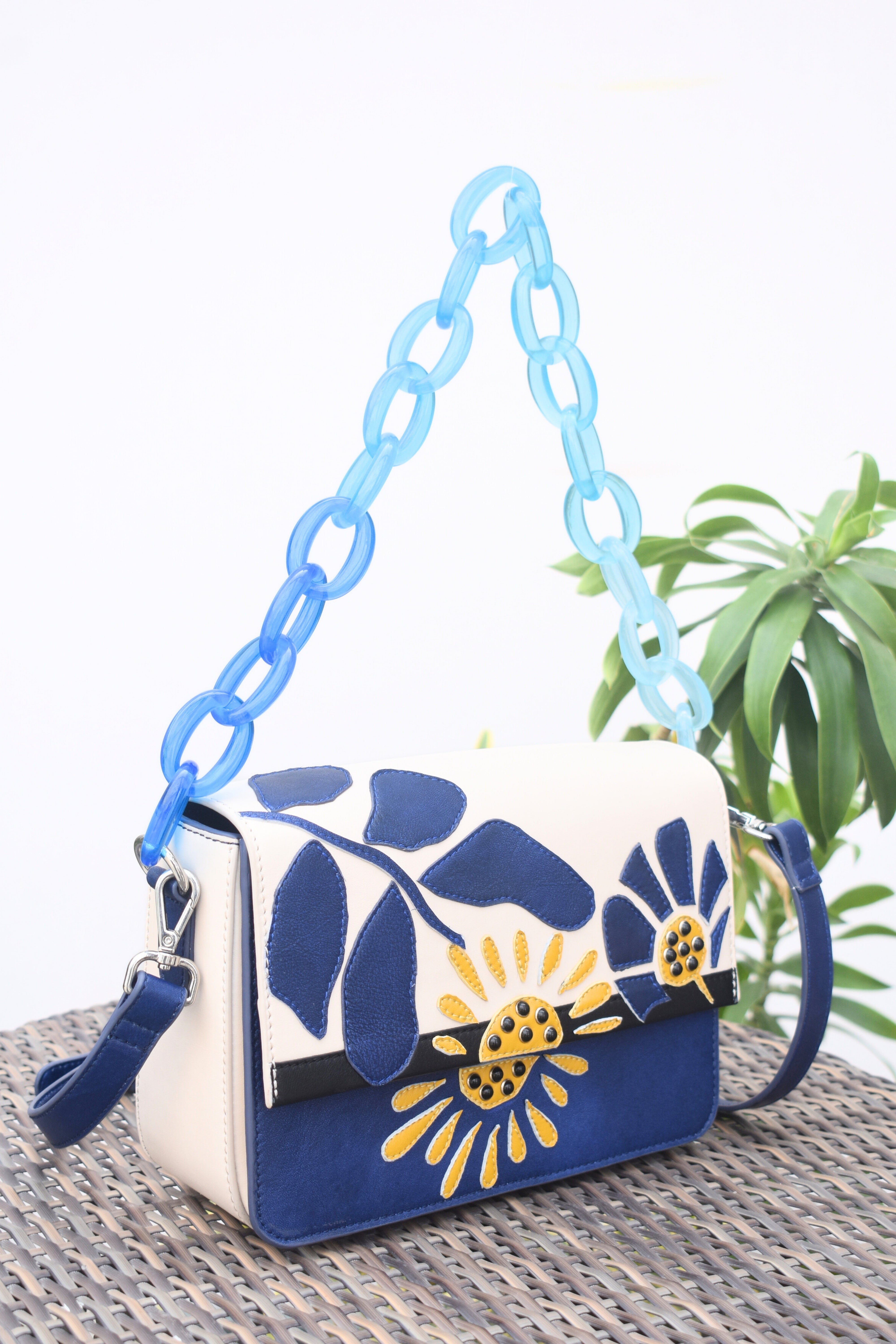 Floral Leather Shoulder Bag