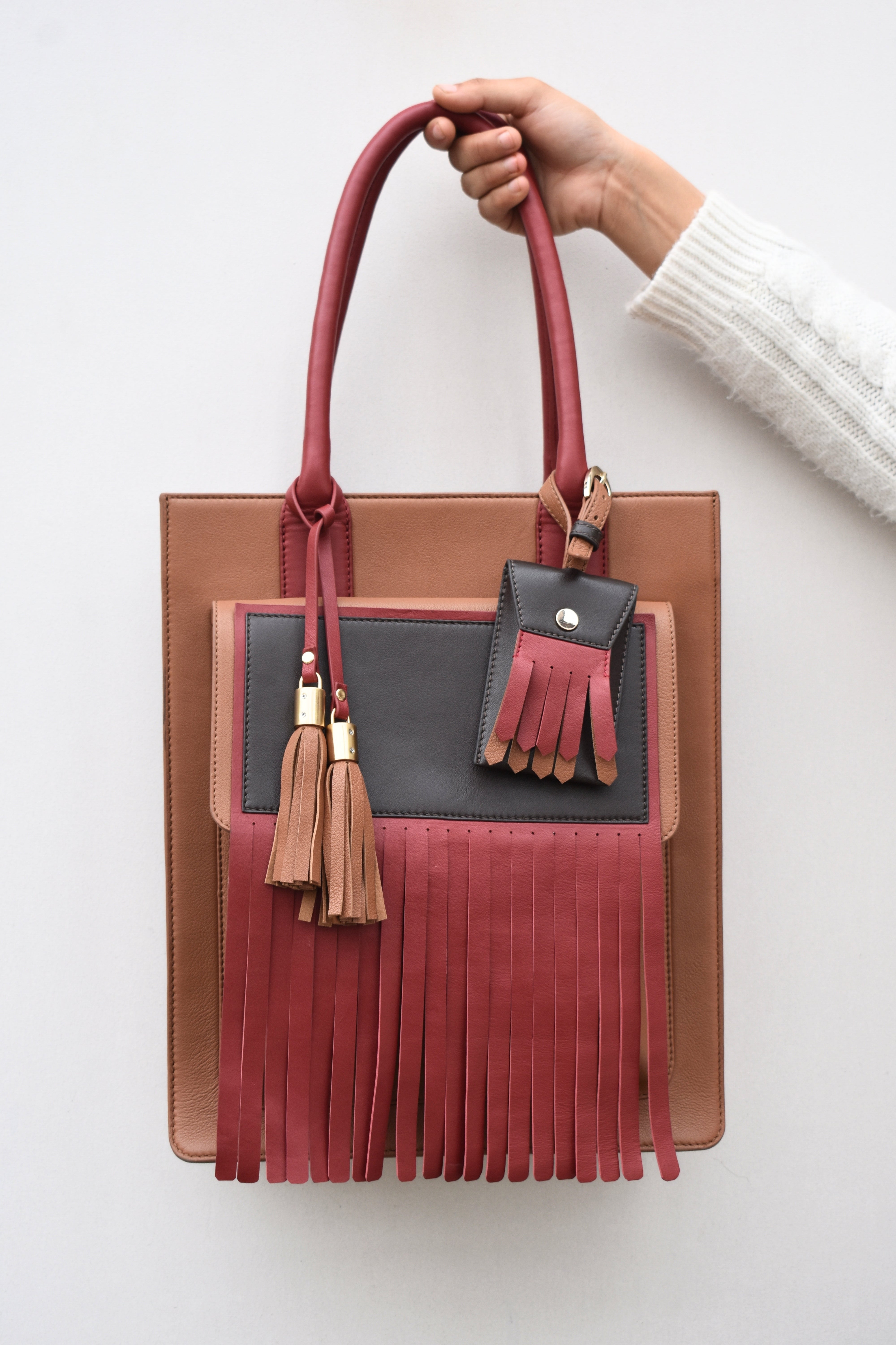 Chic Leather Fringe Tote