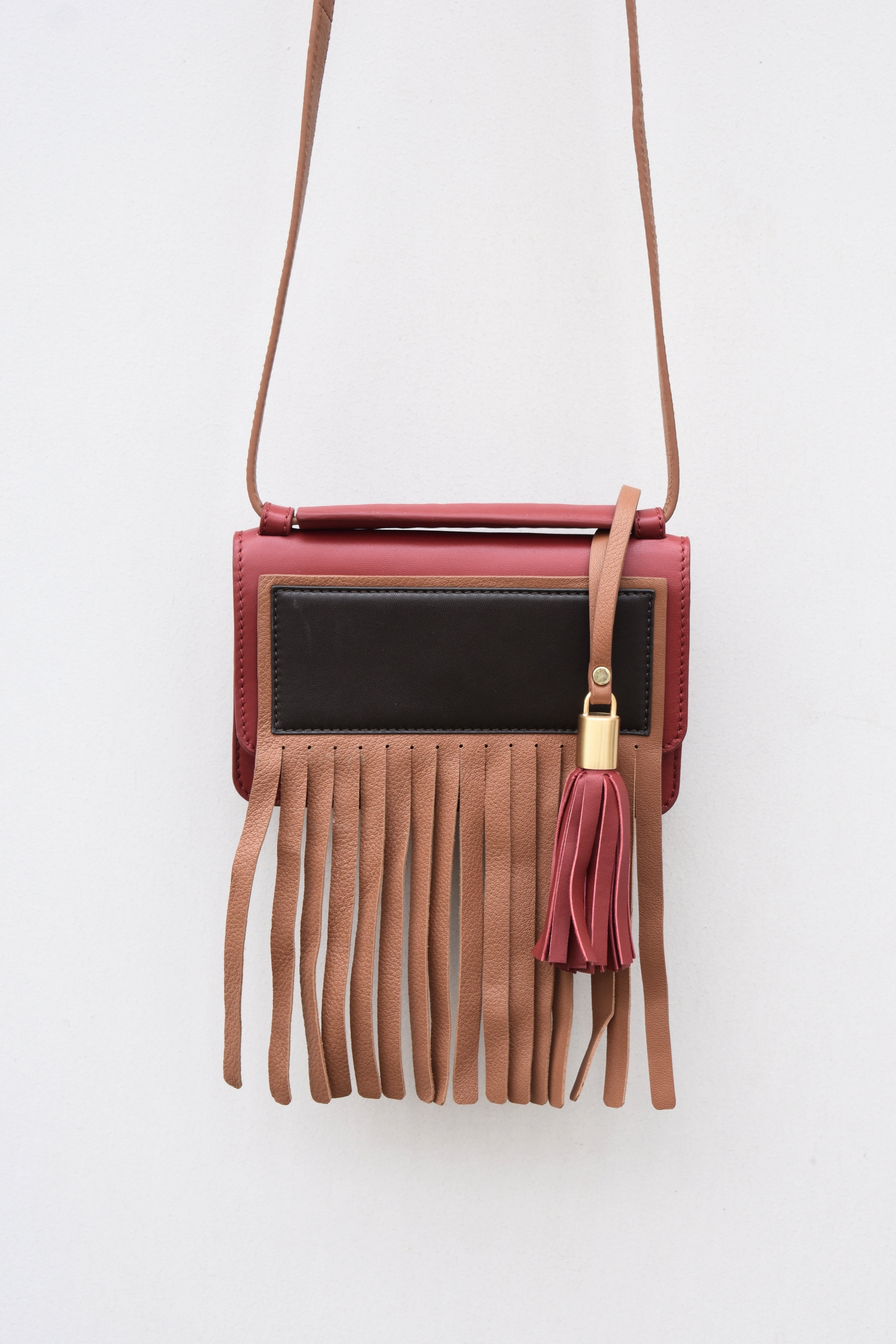 Leather Fringe Crossbody Bag