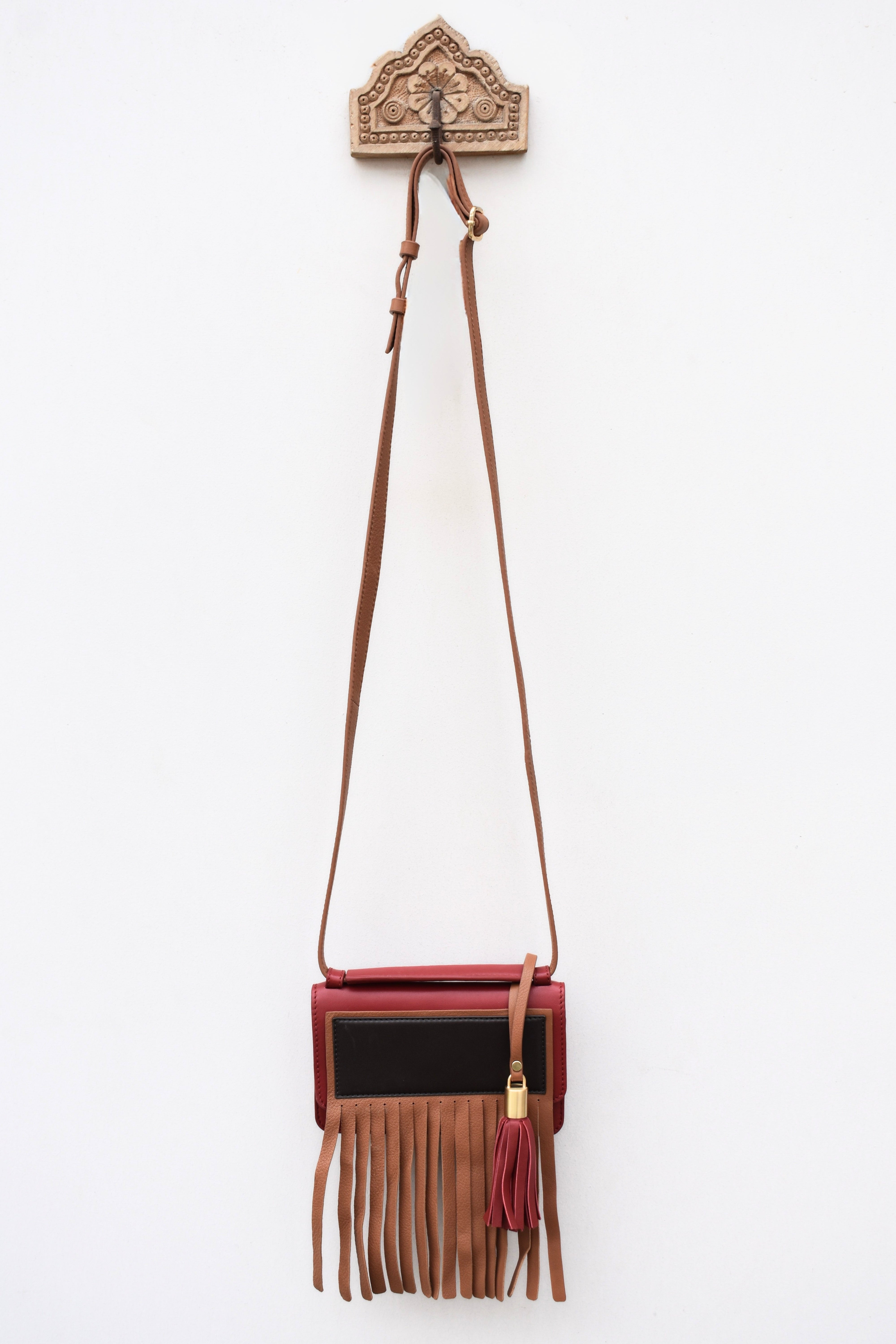 Leather Fringe Crossbody Bag