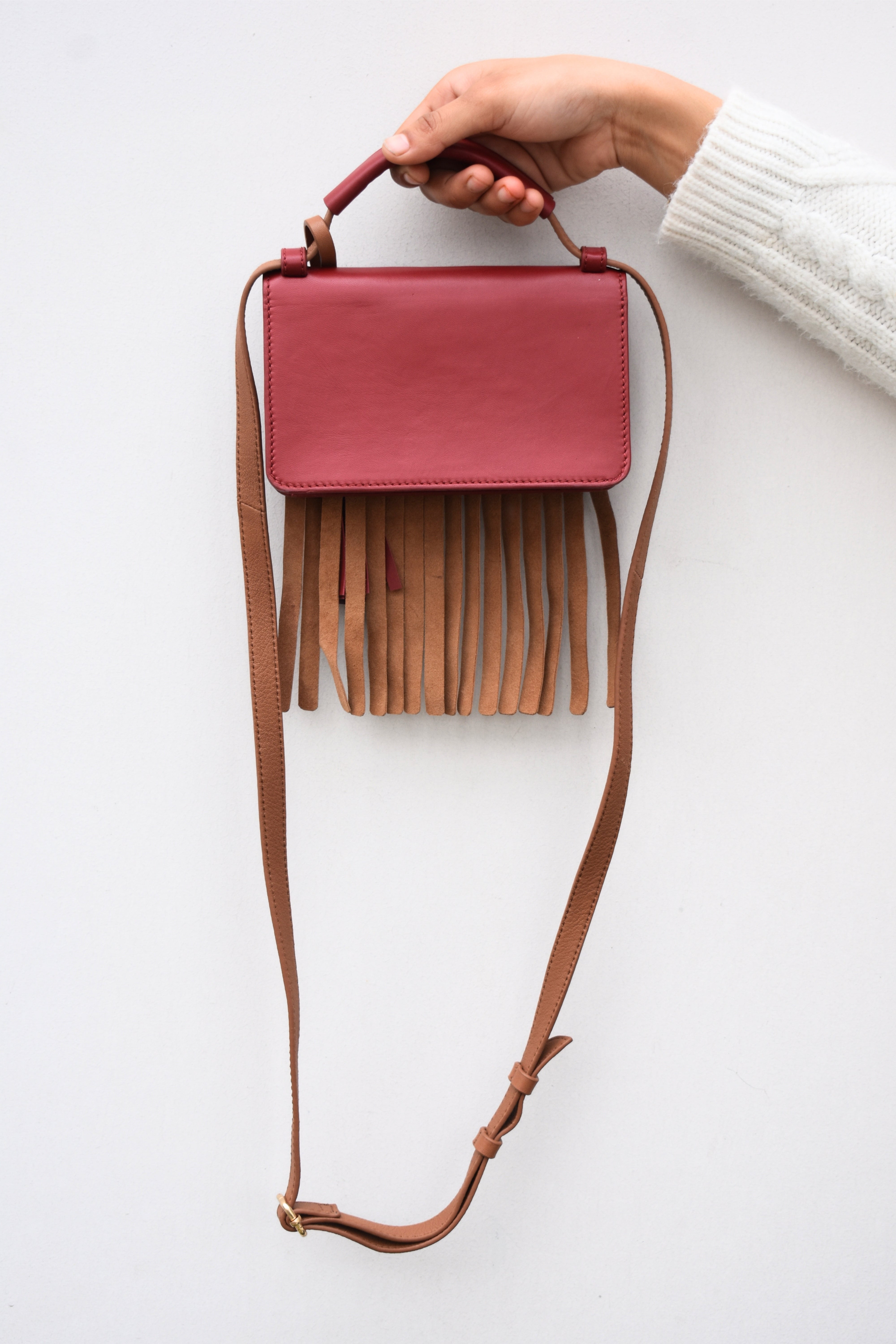 Leather Fringe Crossbody Bag