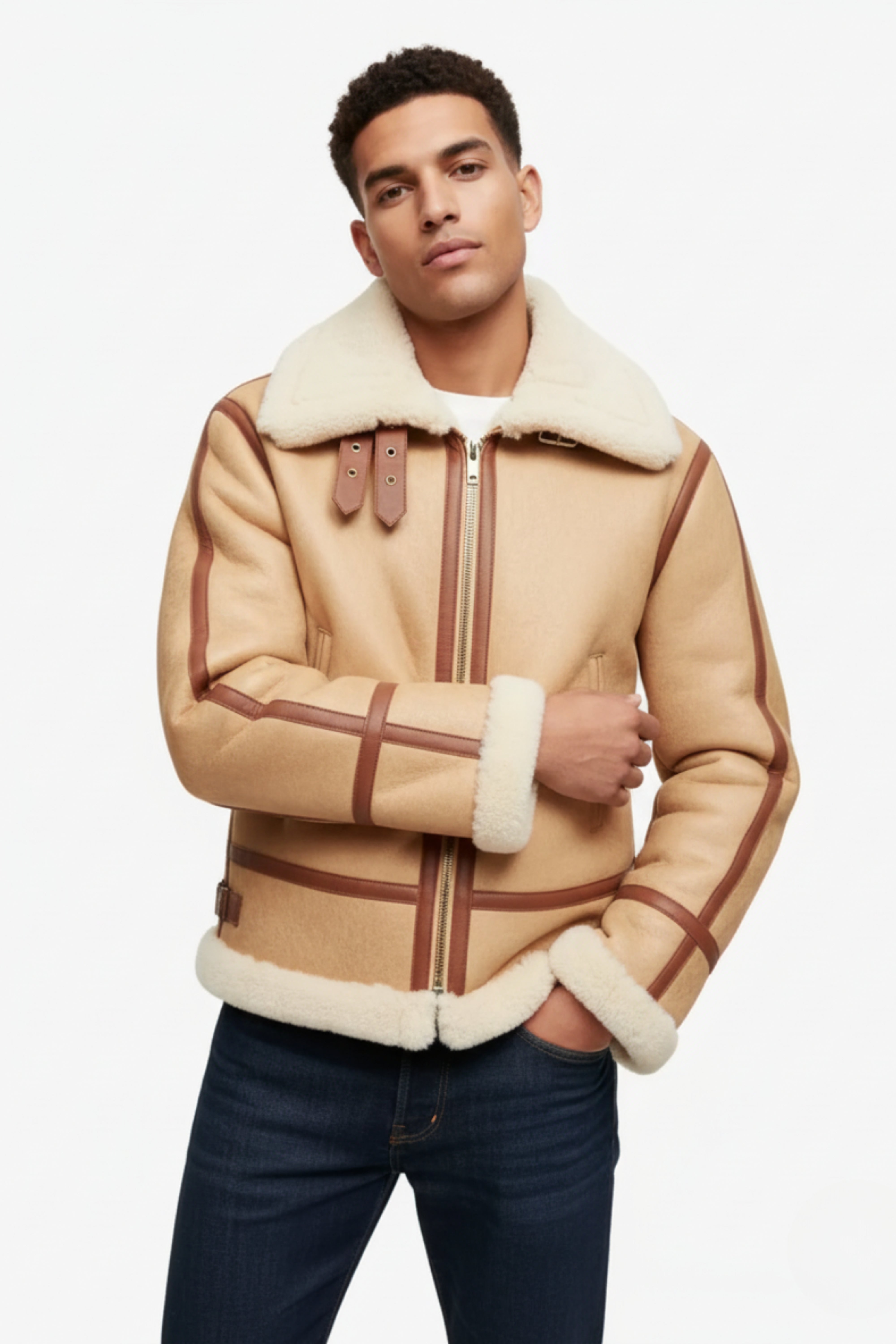 The Sandcrest Arctic Shearling Aviator Jacket