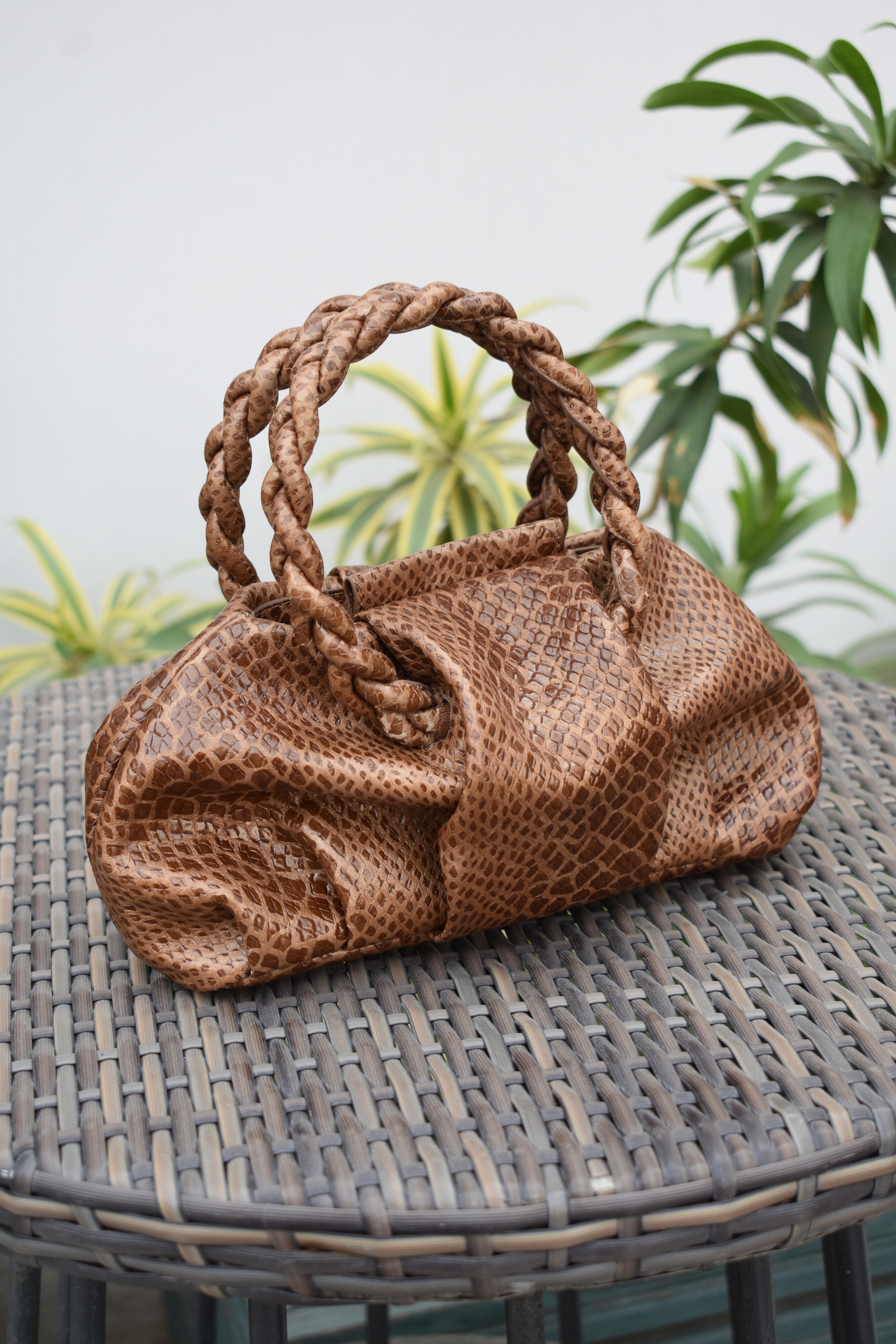 Elegance: Split Foil Leather Bag