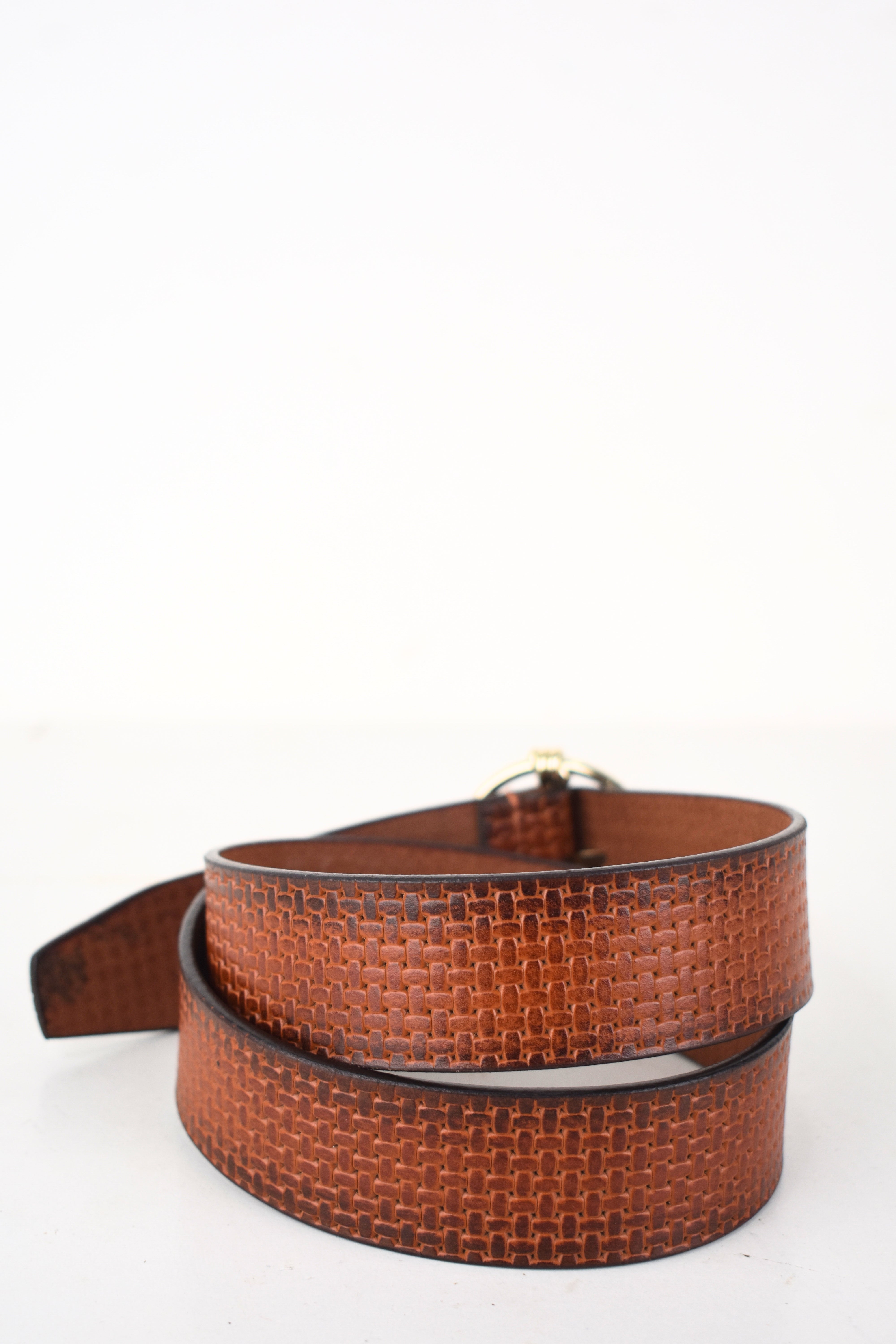 Vintage Basketweave Leather Belt
