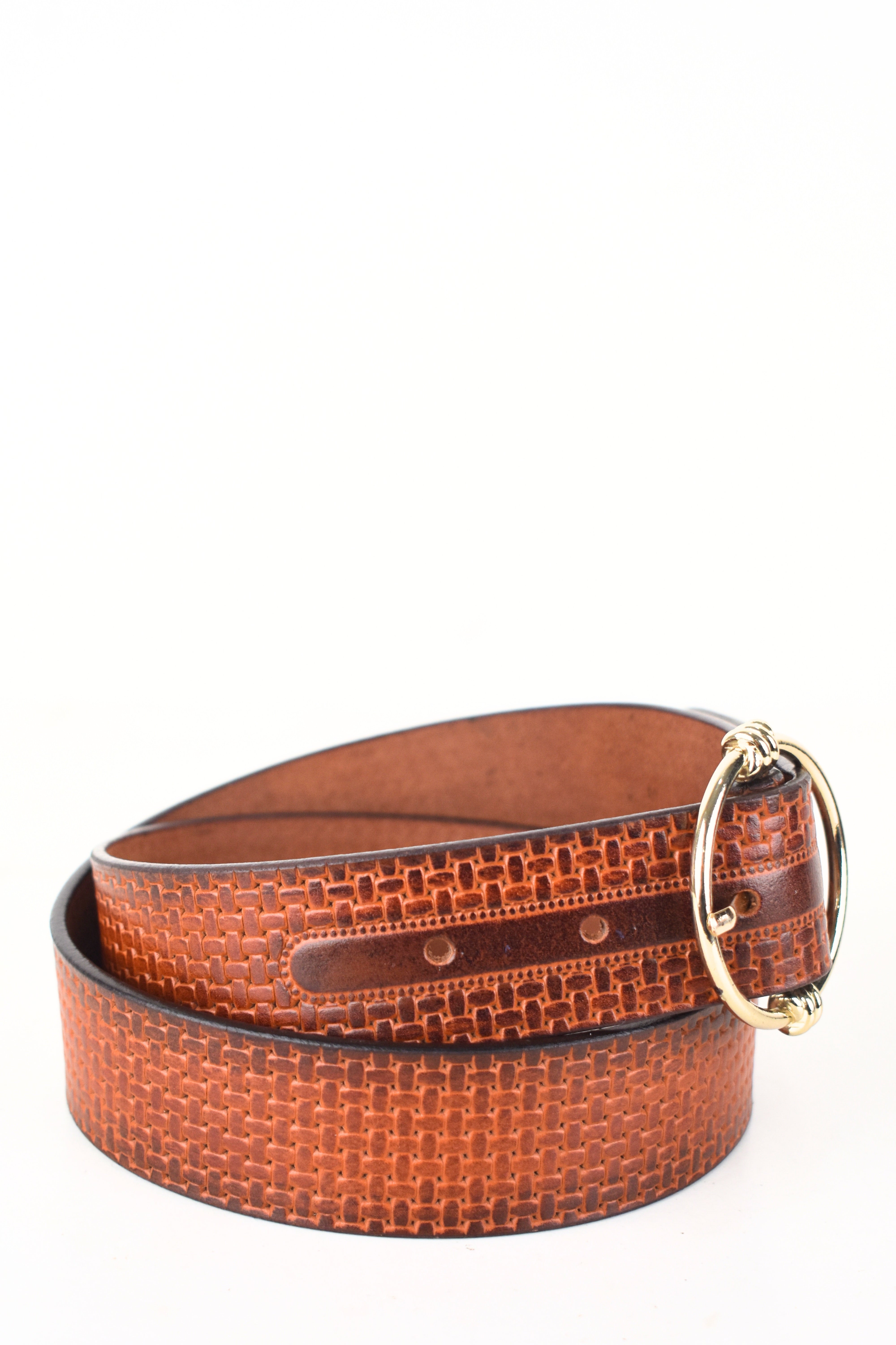 Vintage Basketweave Leather Belt