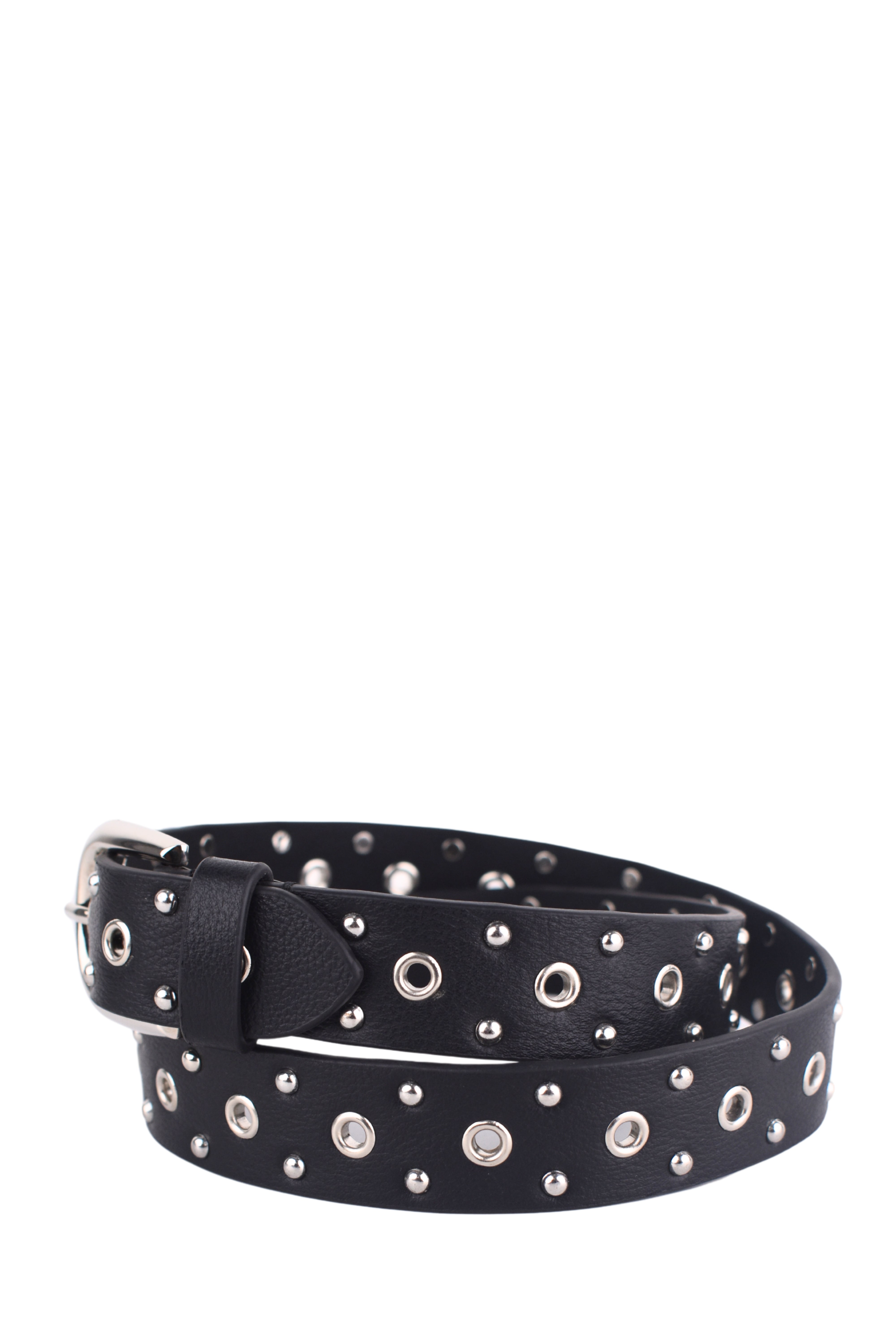 Midnight Bolt Eyelet Leather Belt