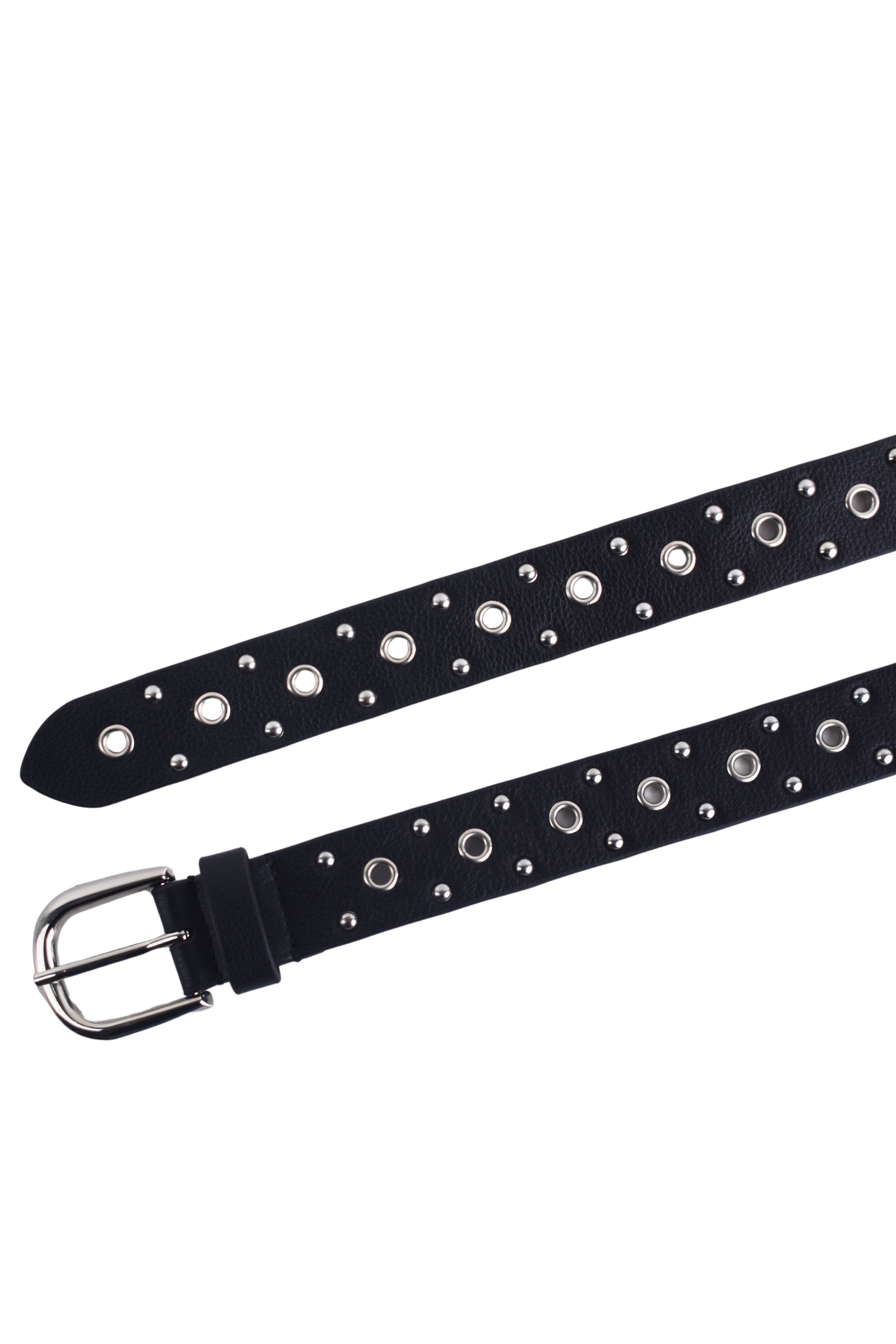 Midnight Bolt Eyelet Leather Belt