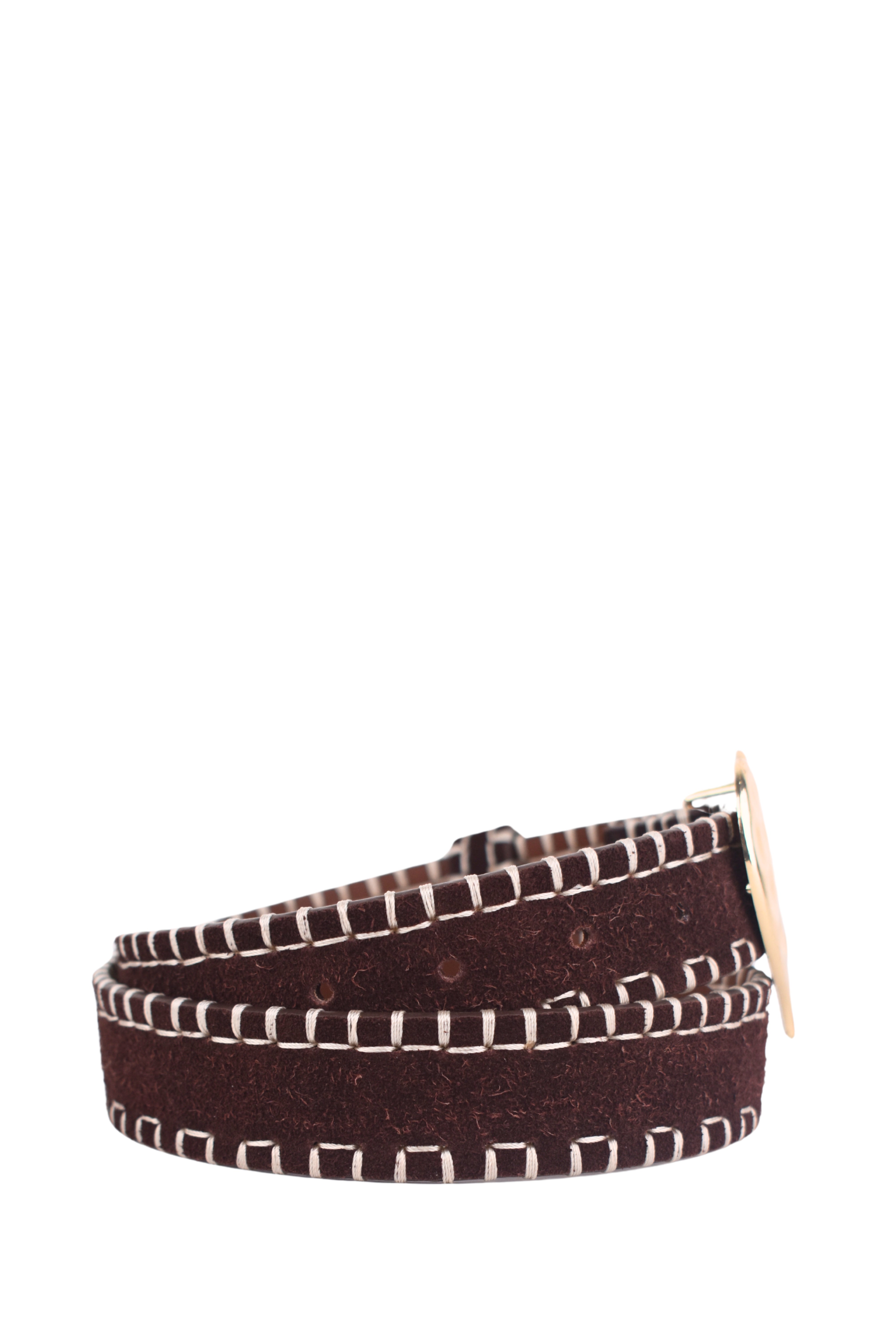 Golden Heart Buckle Suede Belt