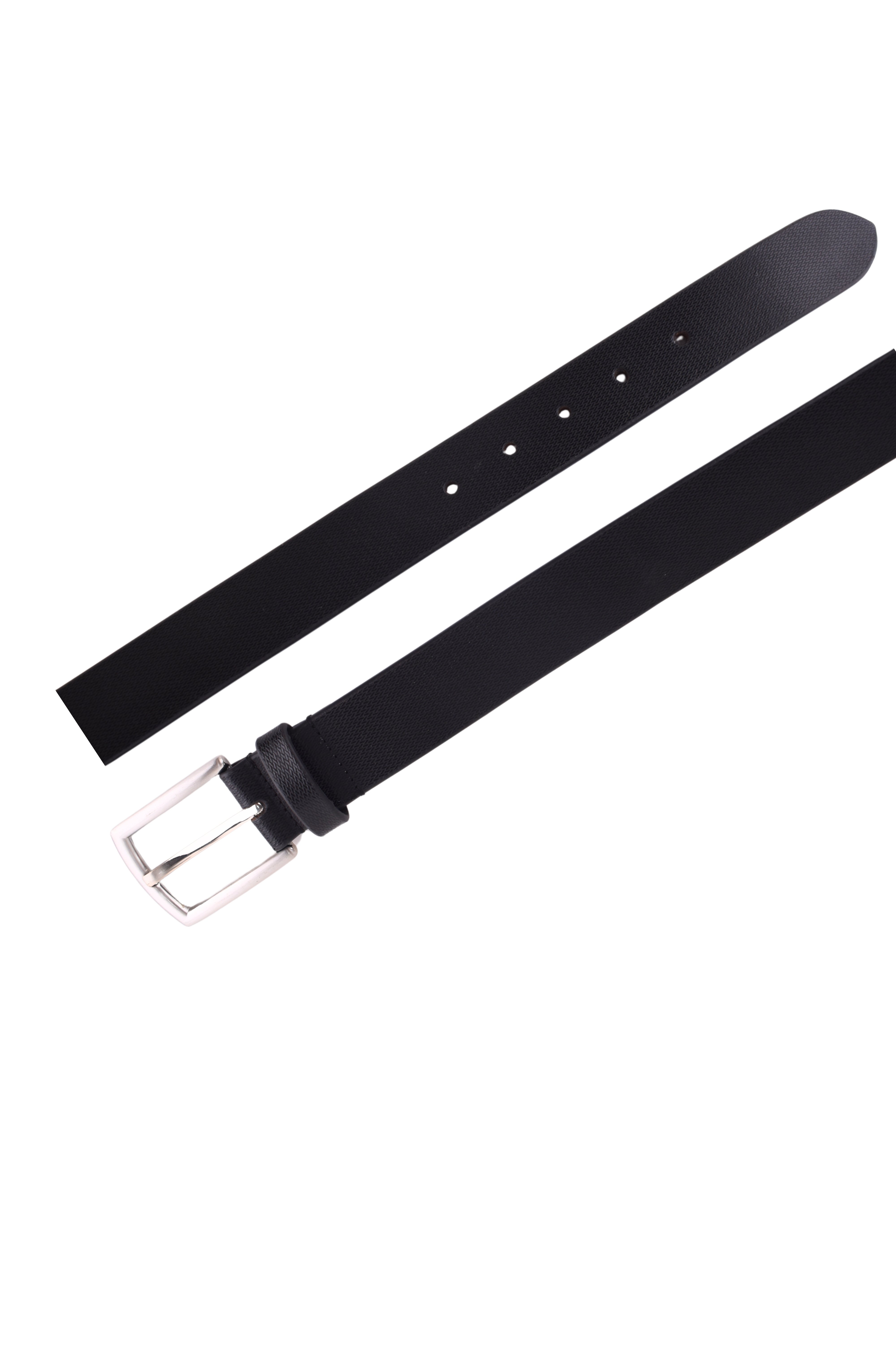 Men's Verno Textured Black Leather Belt