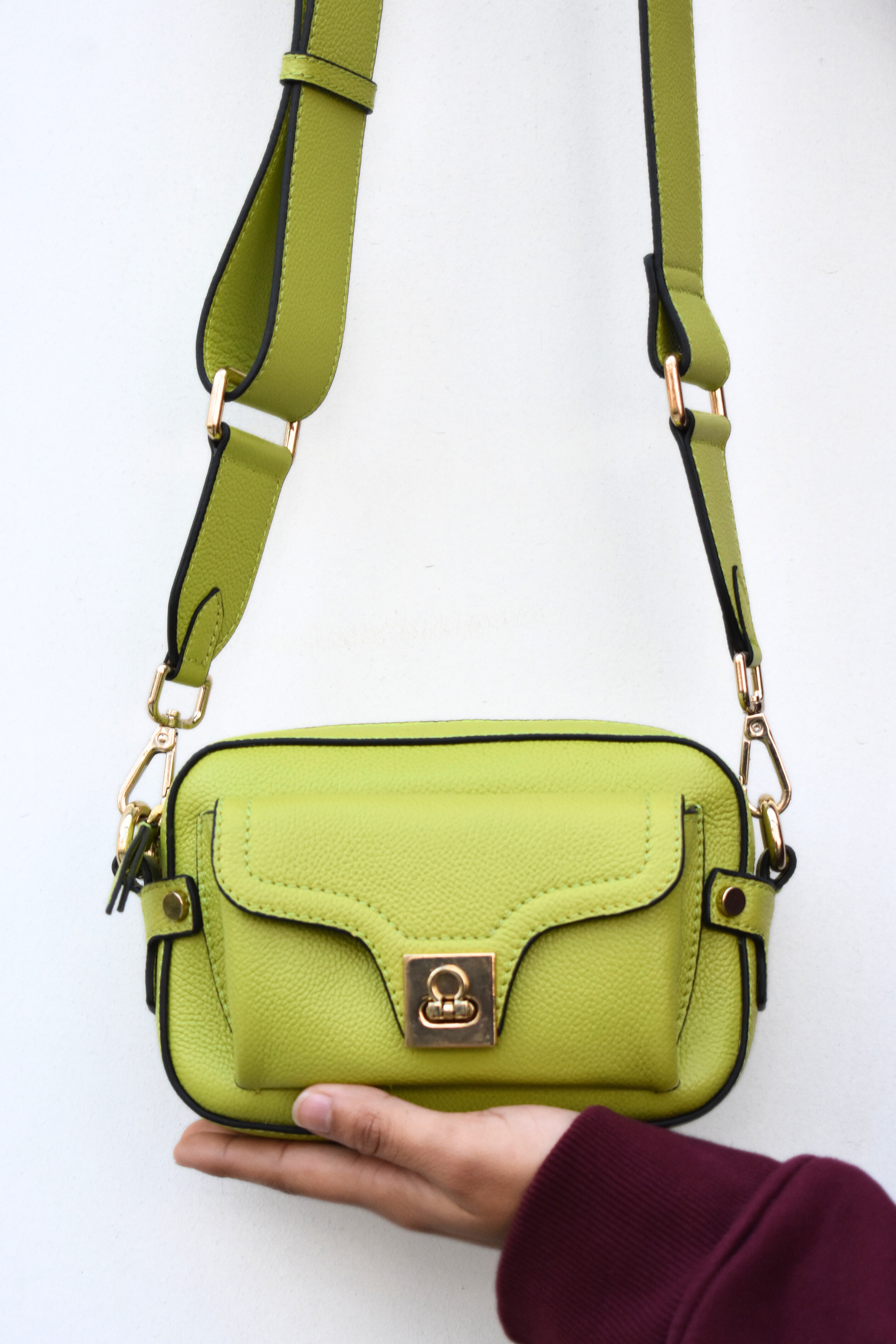 Truffle Noir Leather Bag - Neon