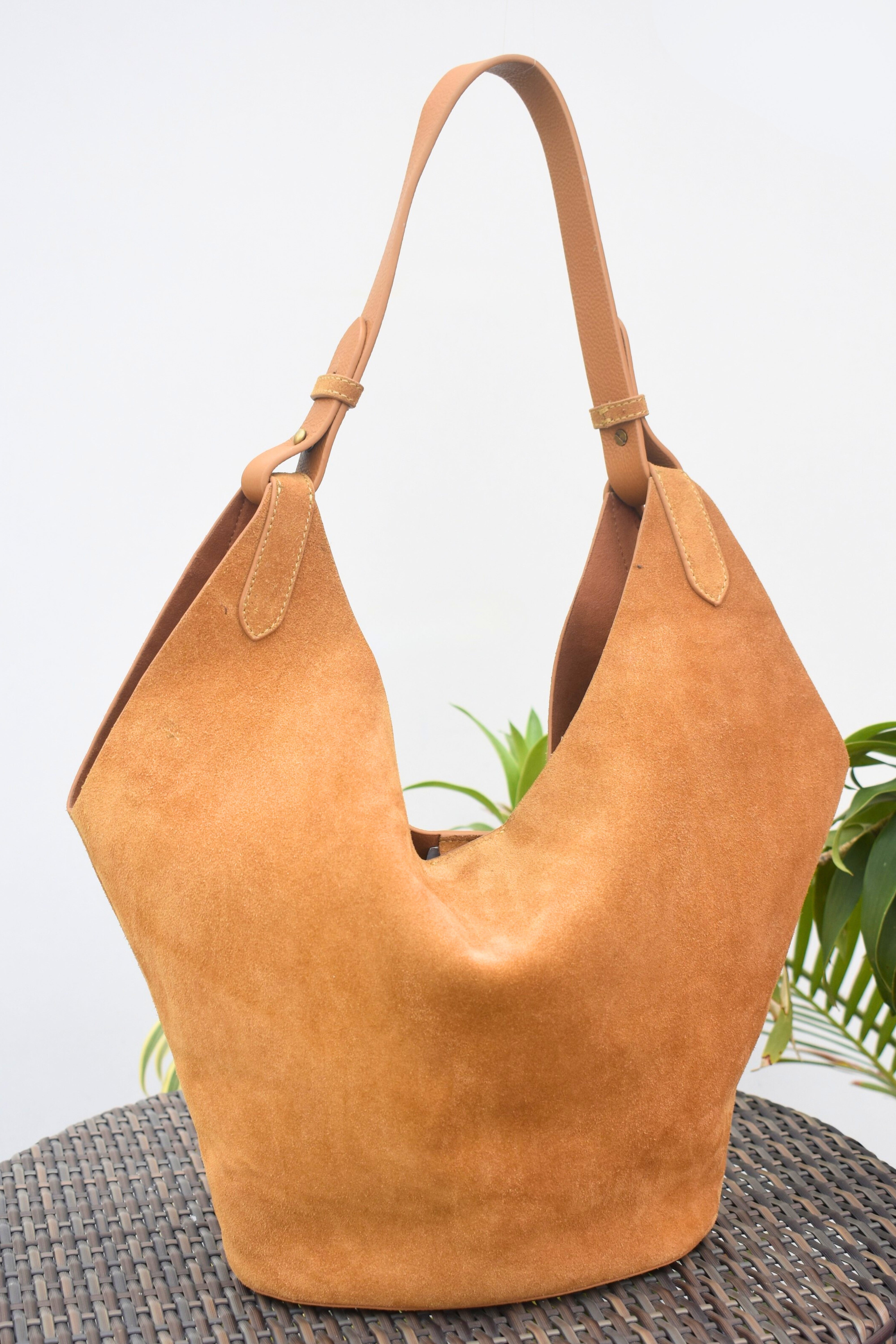 Sunset Bloom Suede Shoulder Bag