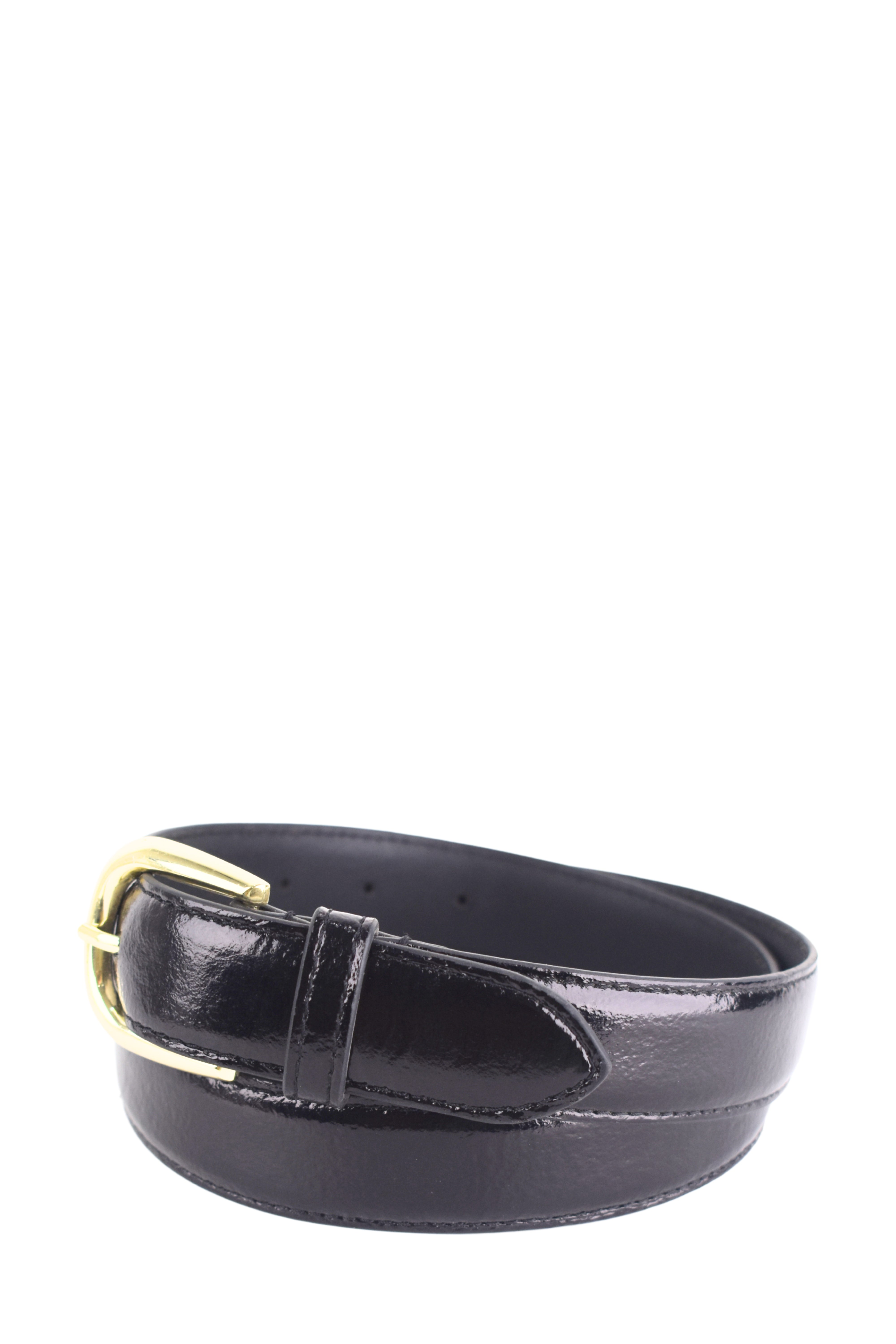 Classic Noir Gloss Leather Belt