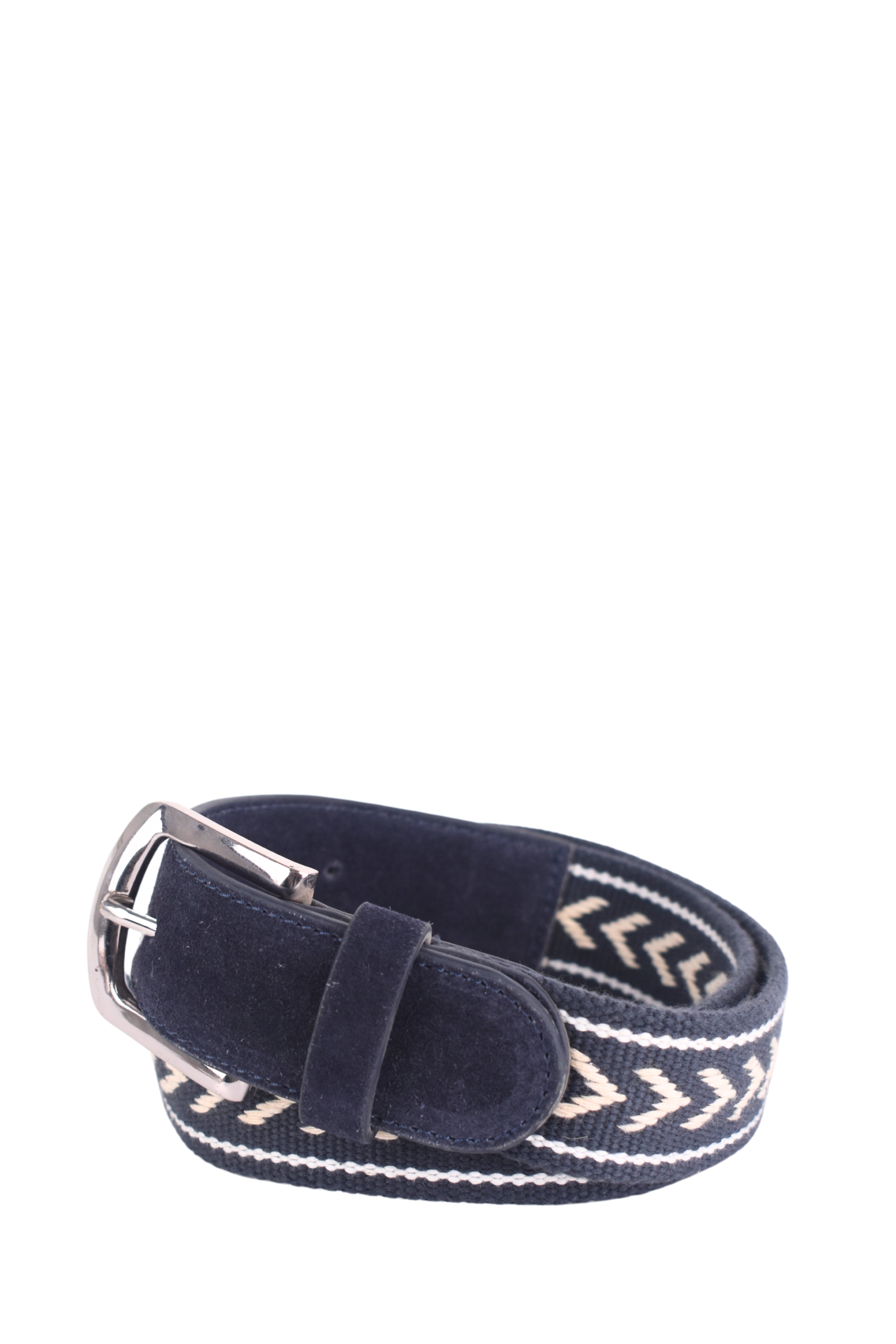 Indigo Arrow Woven Suede Belt