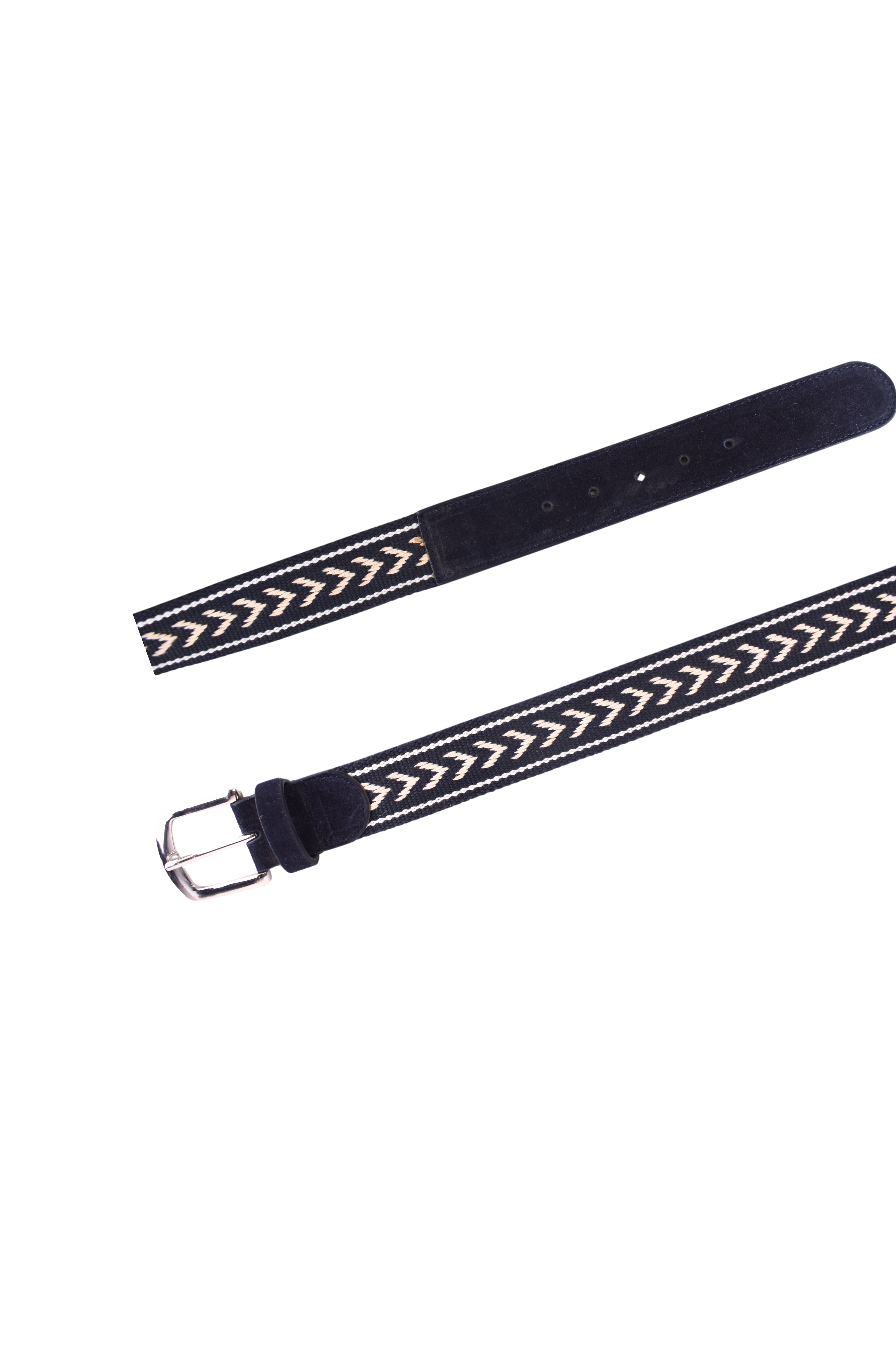 Indigo Arrow Woven Suede Belt