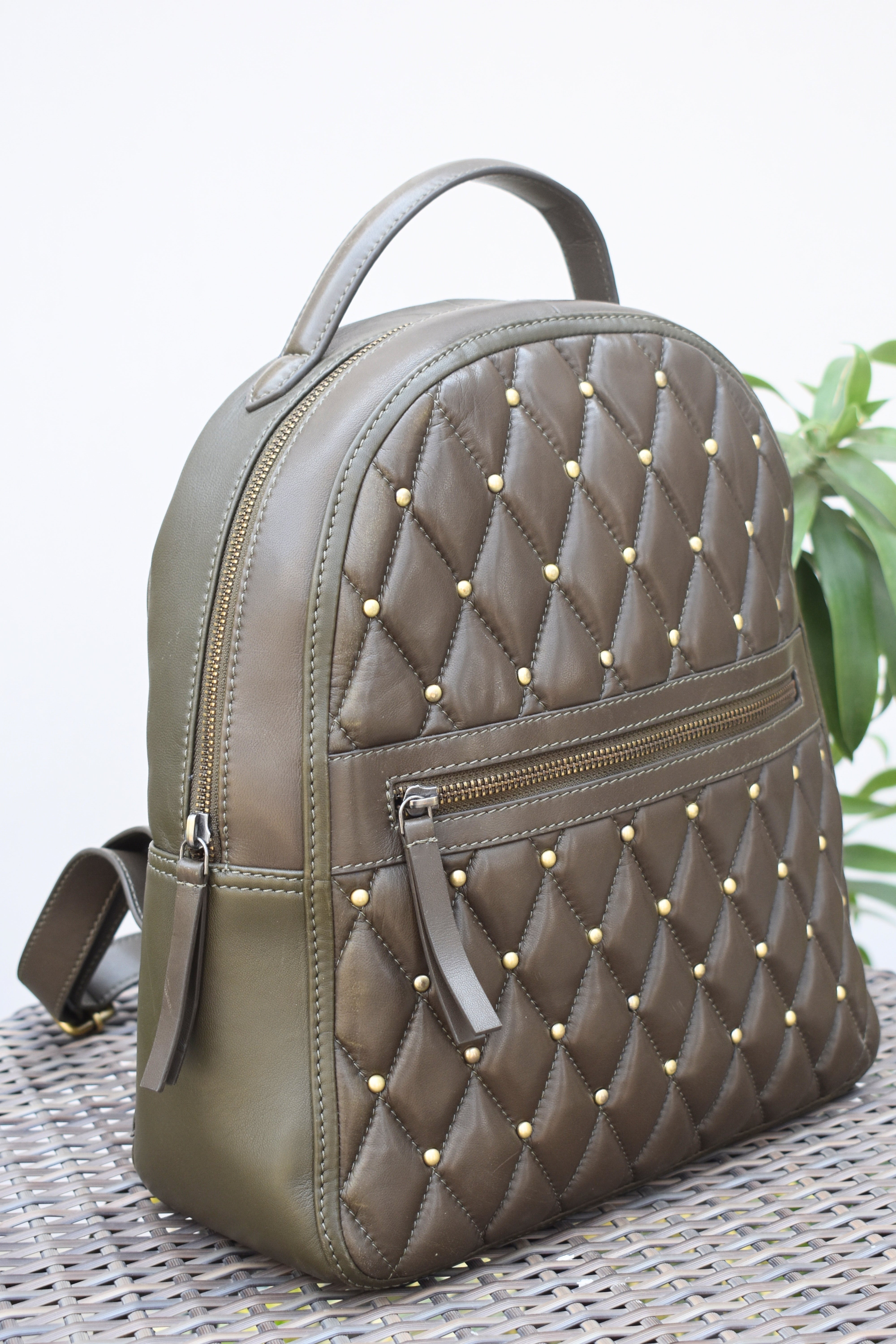 Luxury Quilted Leather Backpack