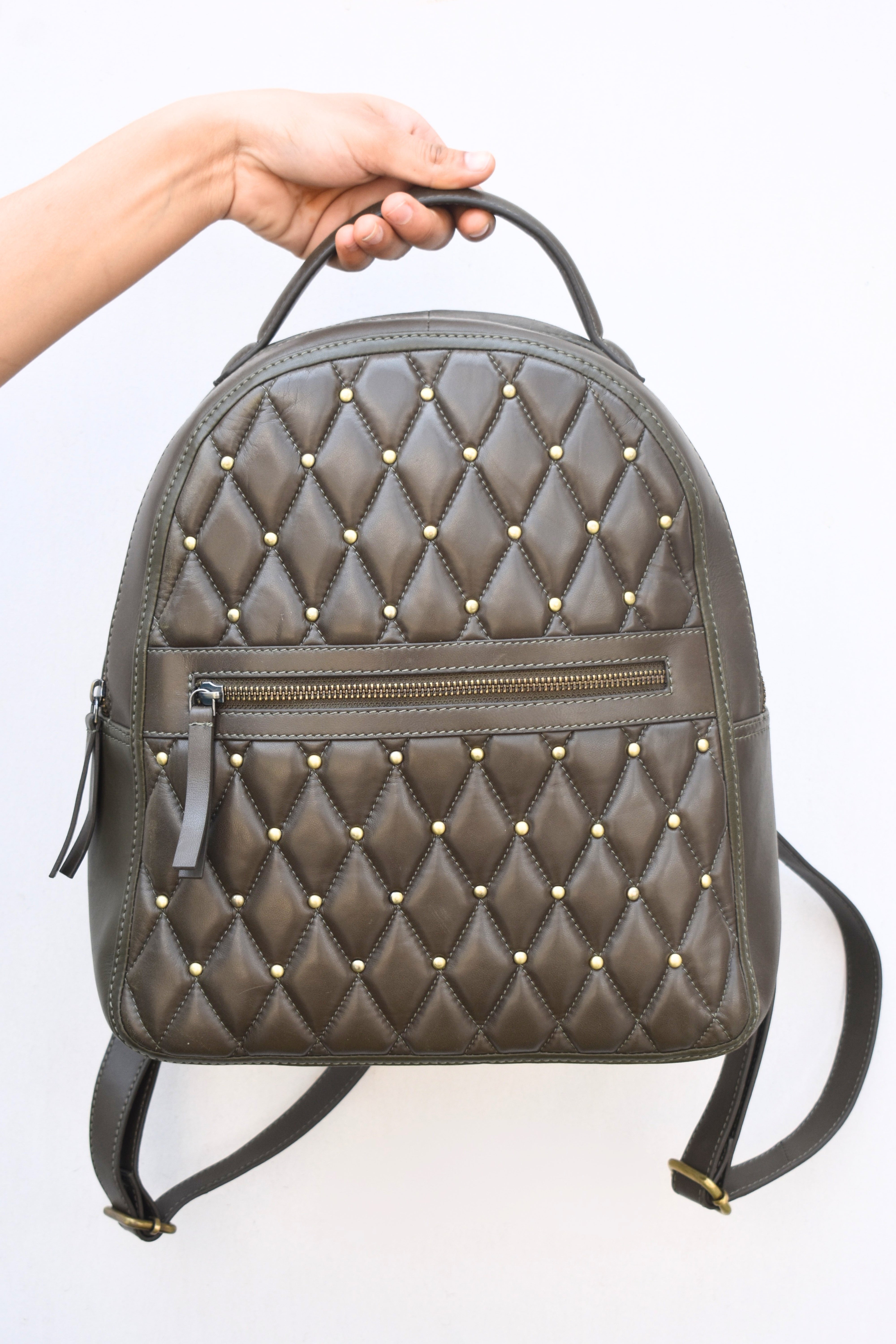 Luxury Quilted Leather Backpack