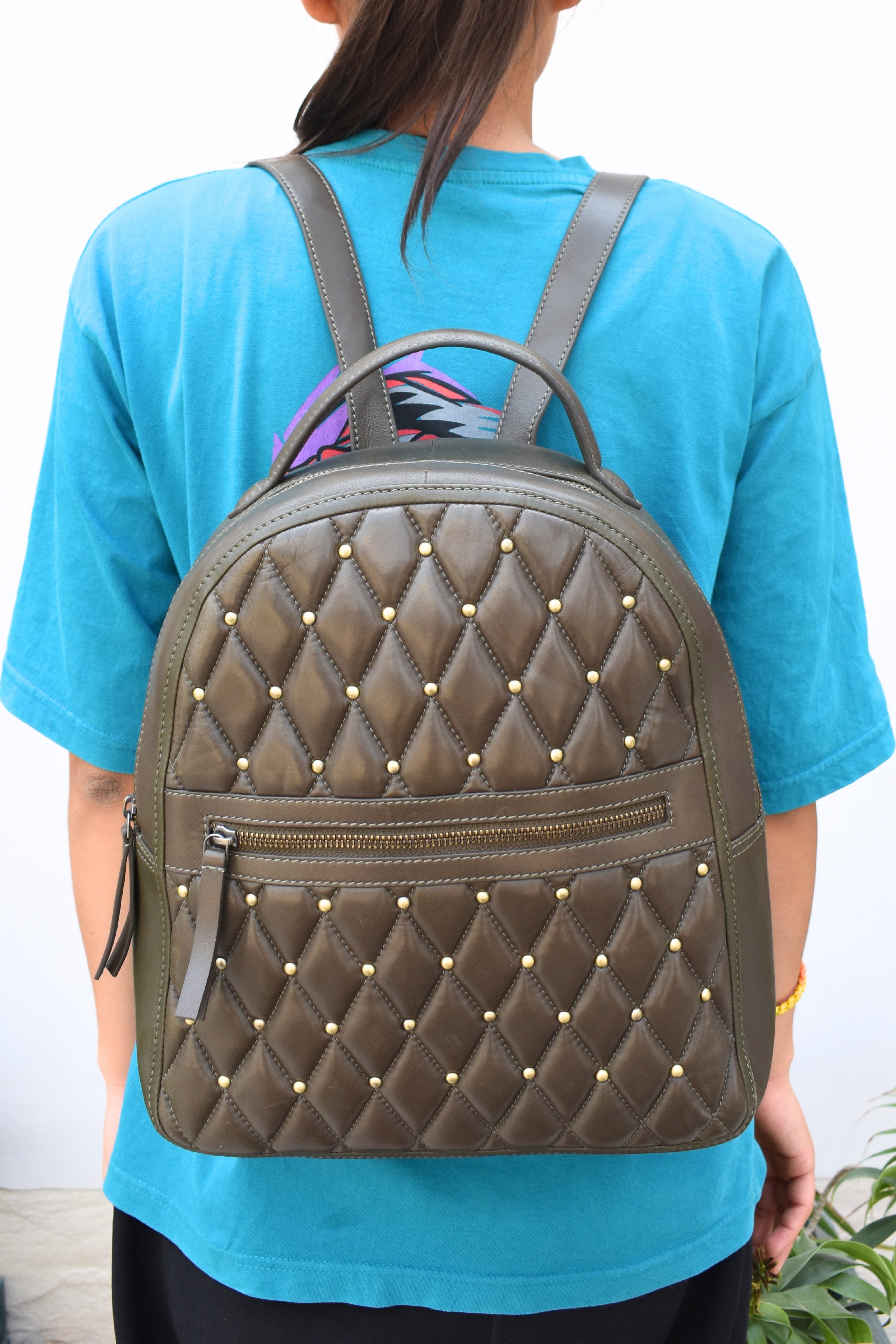 Luxury Quilted Leather Backpack