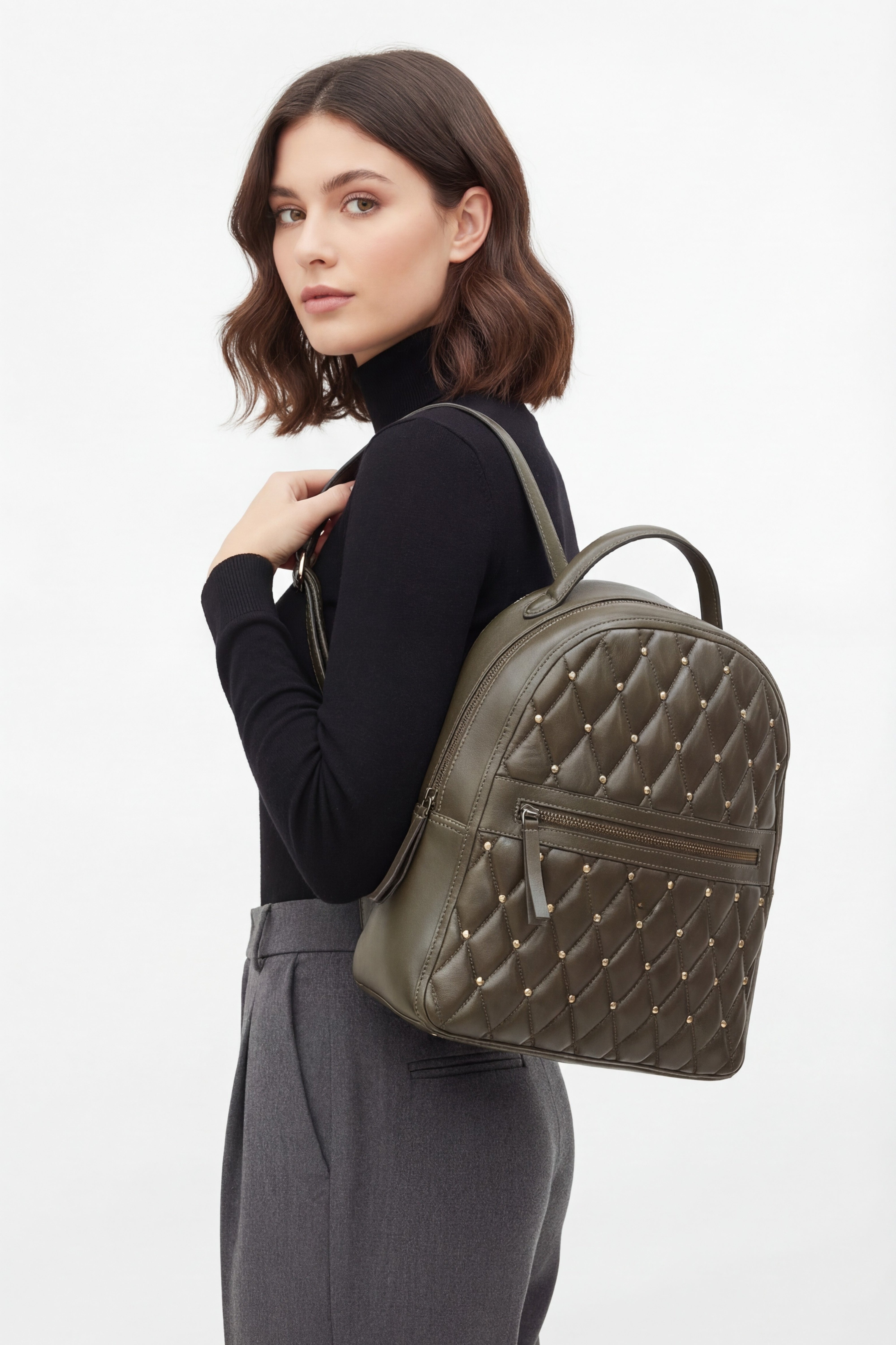 Luxury Quilted Leather Backpack