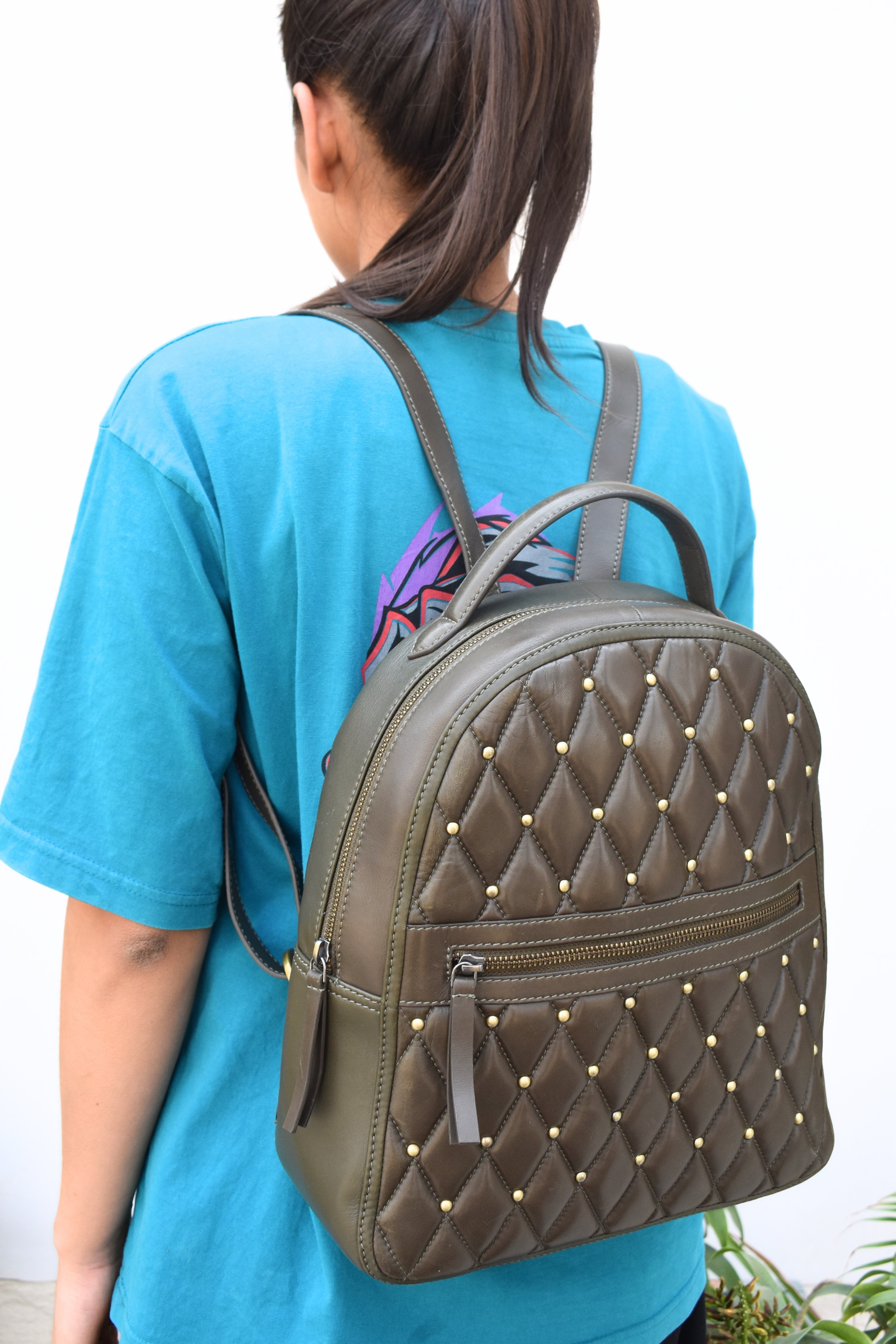 Luxury Quilted Leather Backpack