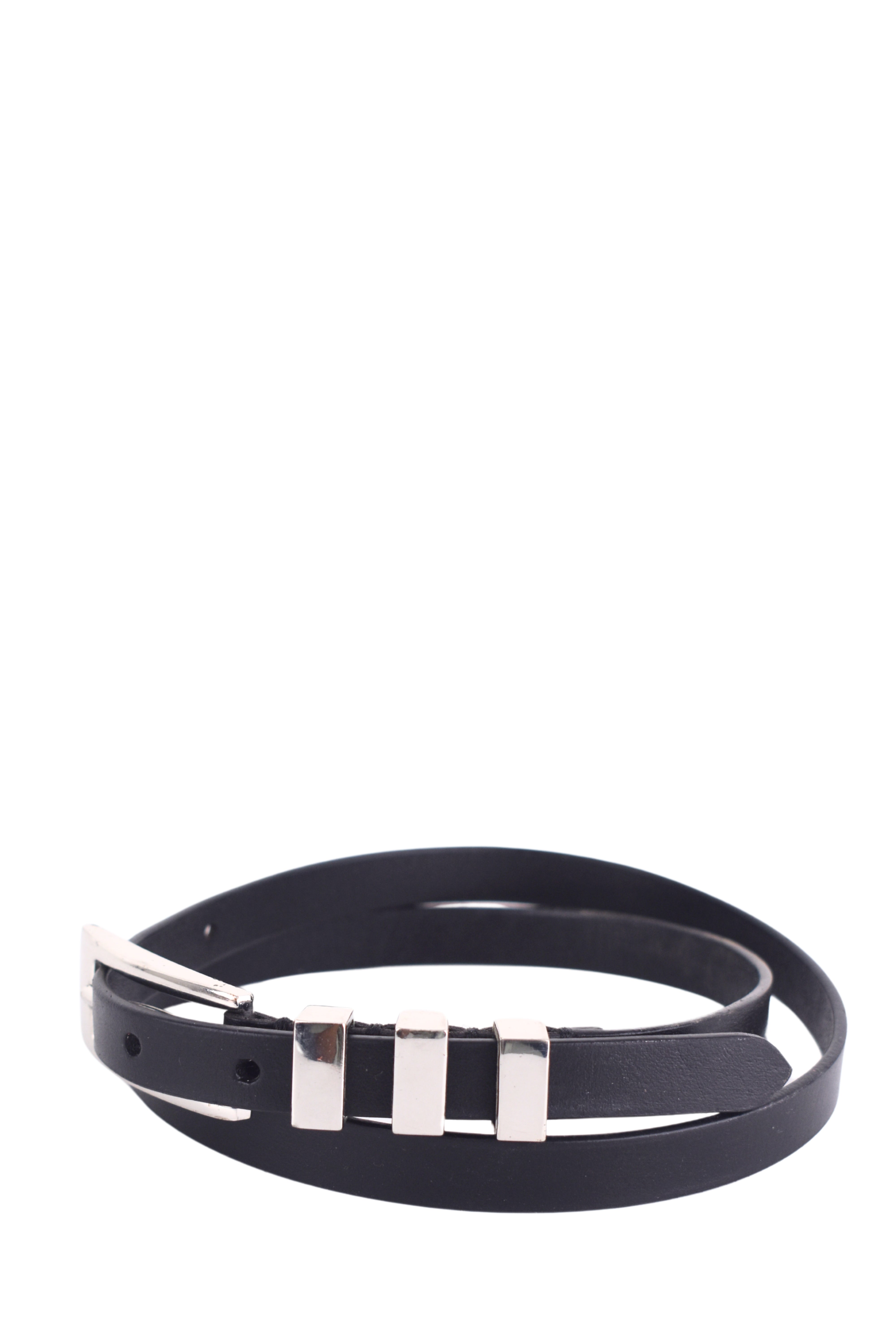 Noir Slim Leather Belt