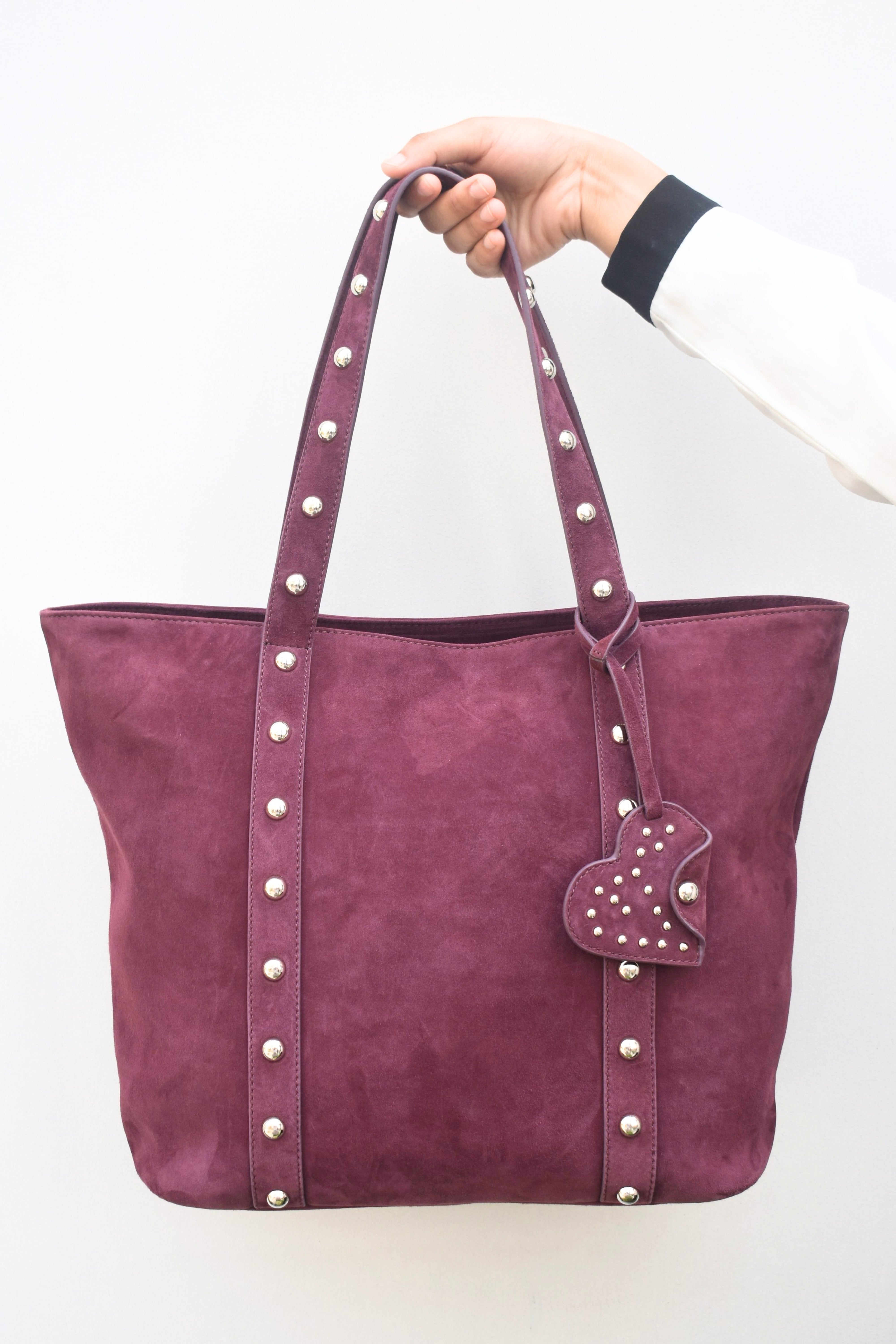 Aranya Suede Studded Tote Bag