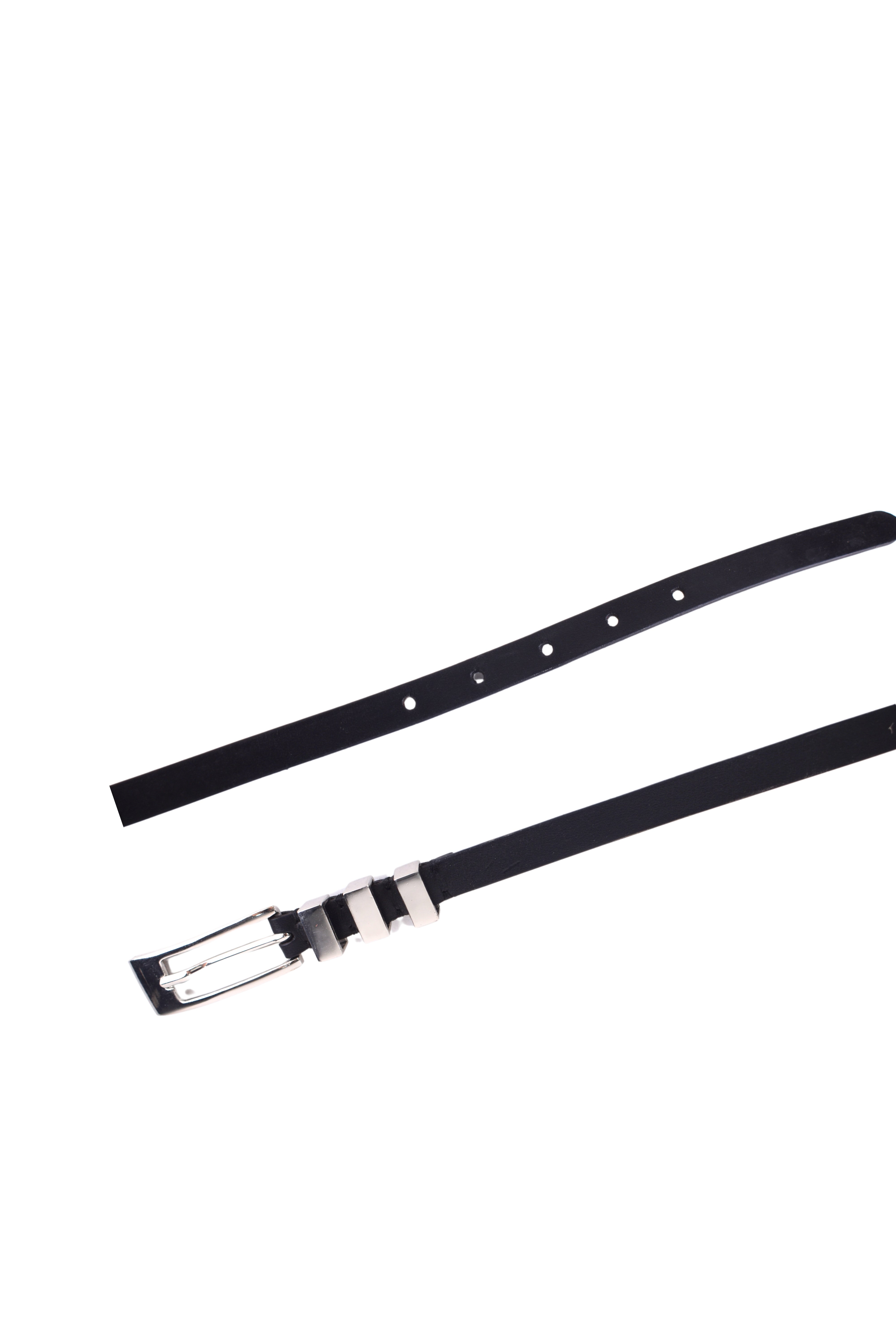 Noir Slim Leather Belt