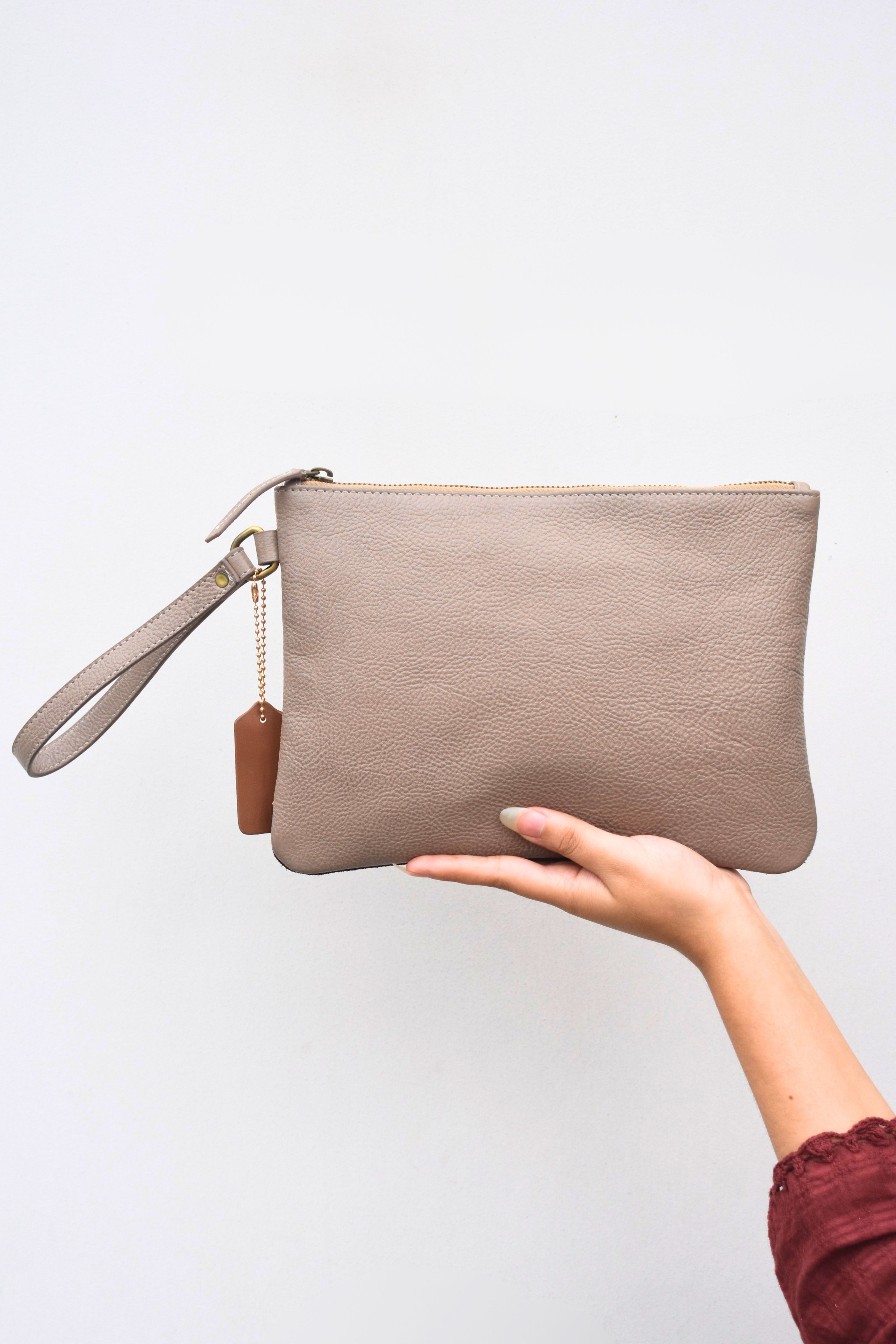 Blossom Wave Suede Leather Clutch