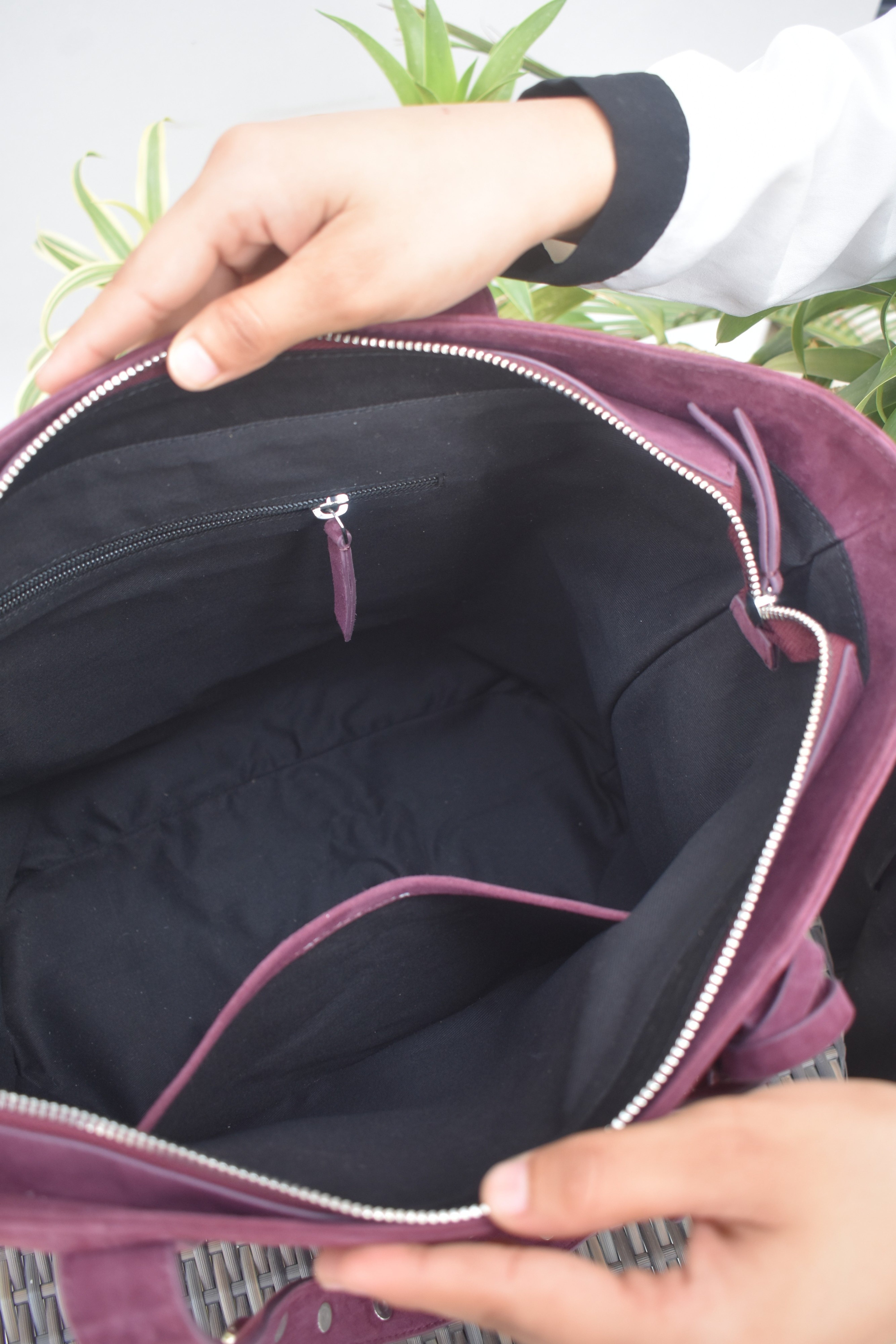 Aranya Suede Studded Tote Bag