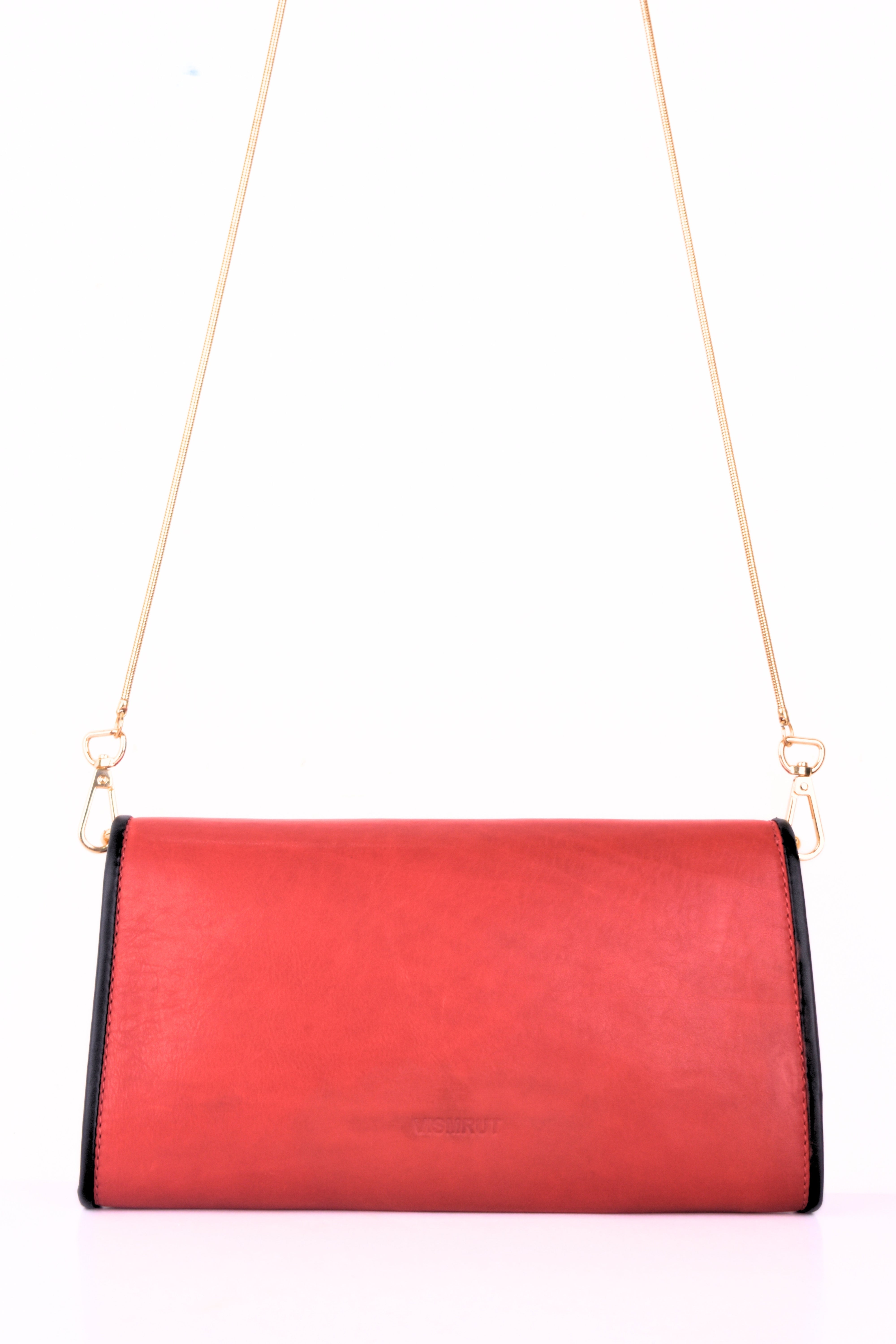 Crimson Luxe Chain Clutch