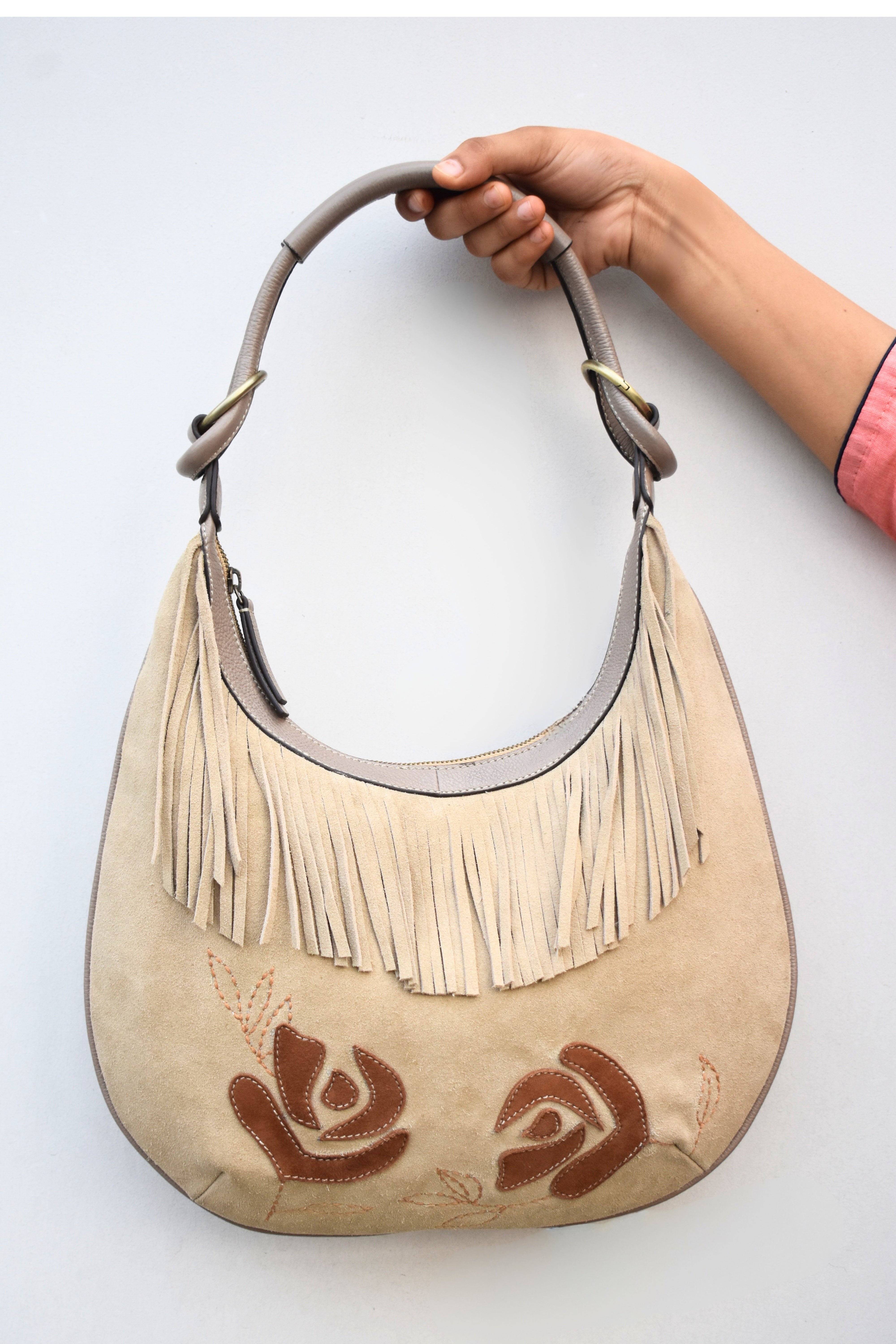 Desert Fringe Suede Shoulder Bag
