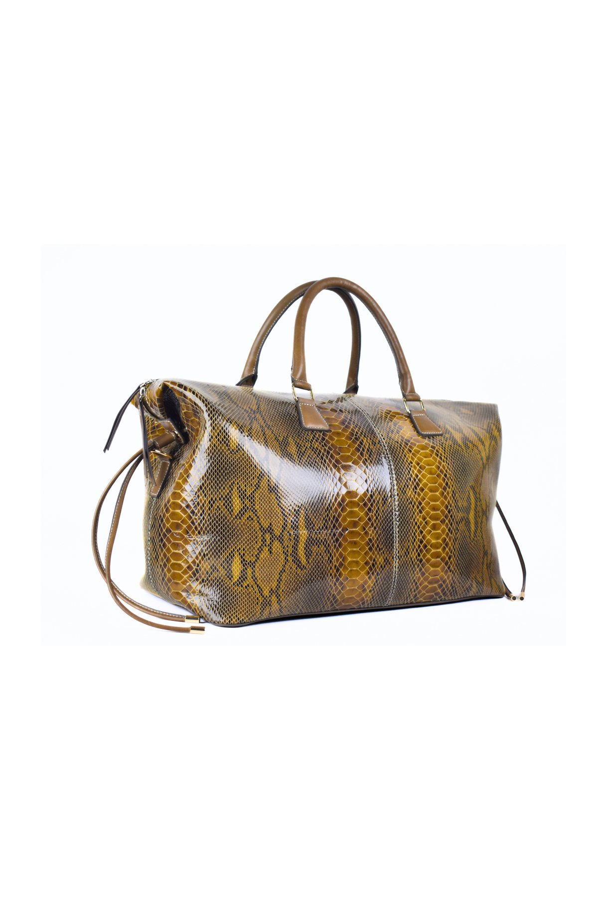 Snake Foil Leather Duffle Bag