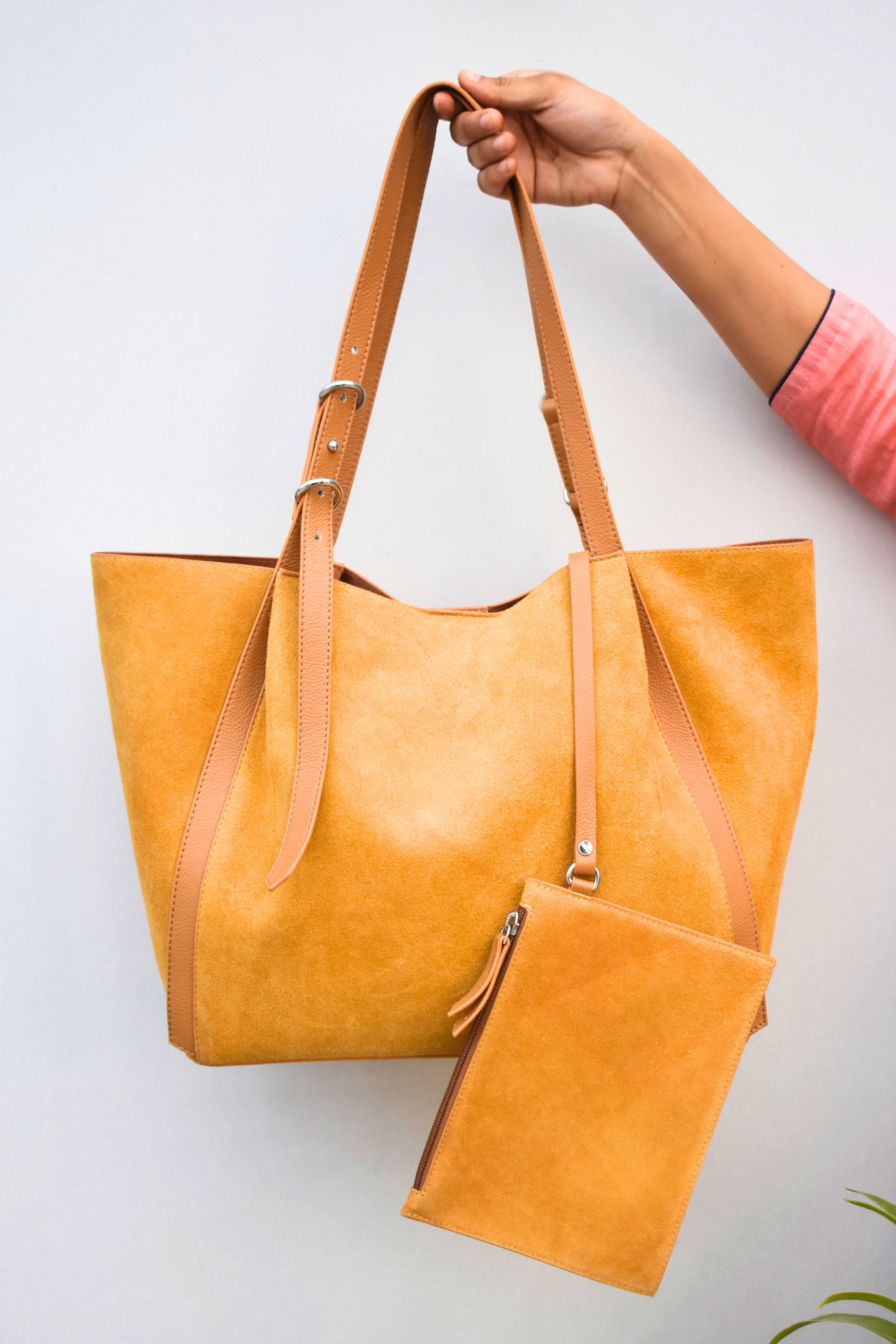 Amber Sun Suede Tote
