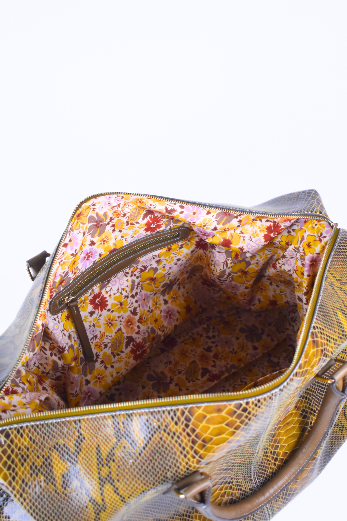 Snake Foil Leather Duffle Bag