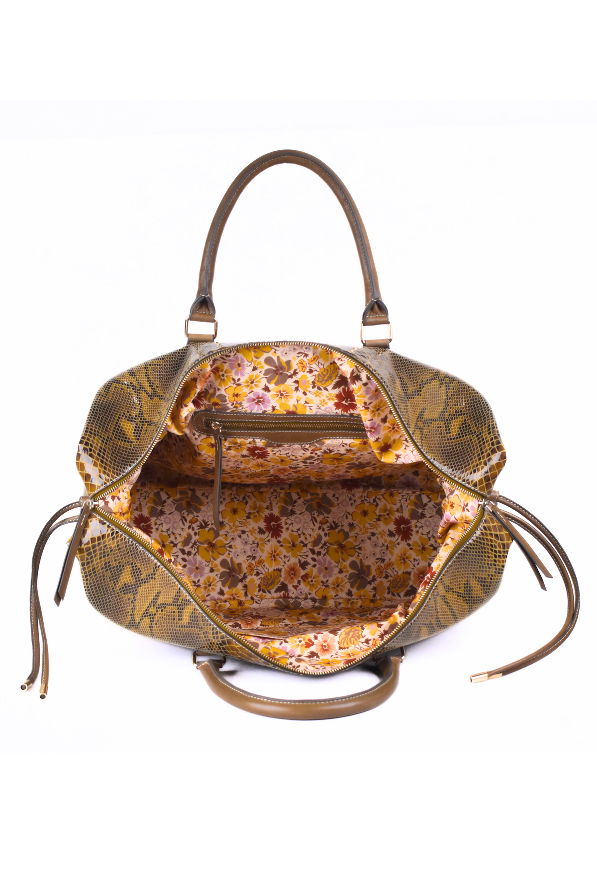 Snake Foil Leather Duffle Bag