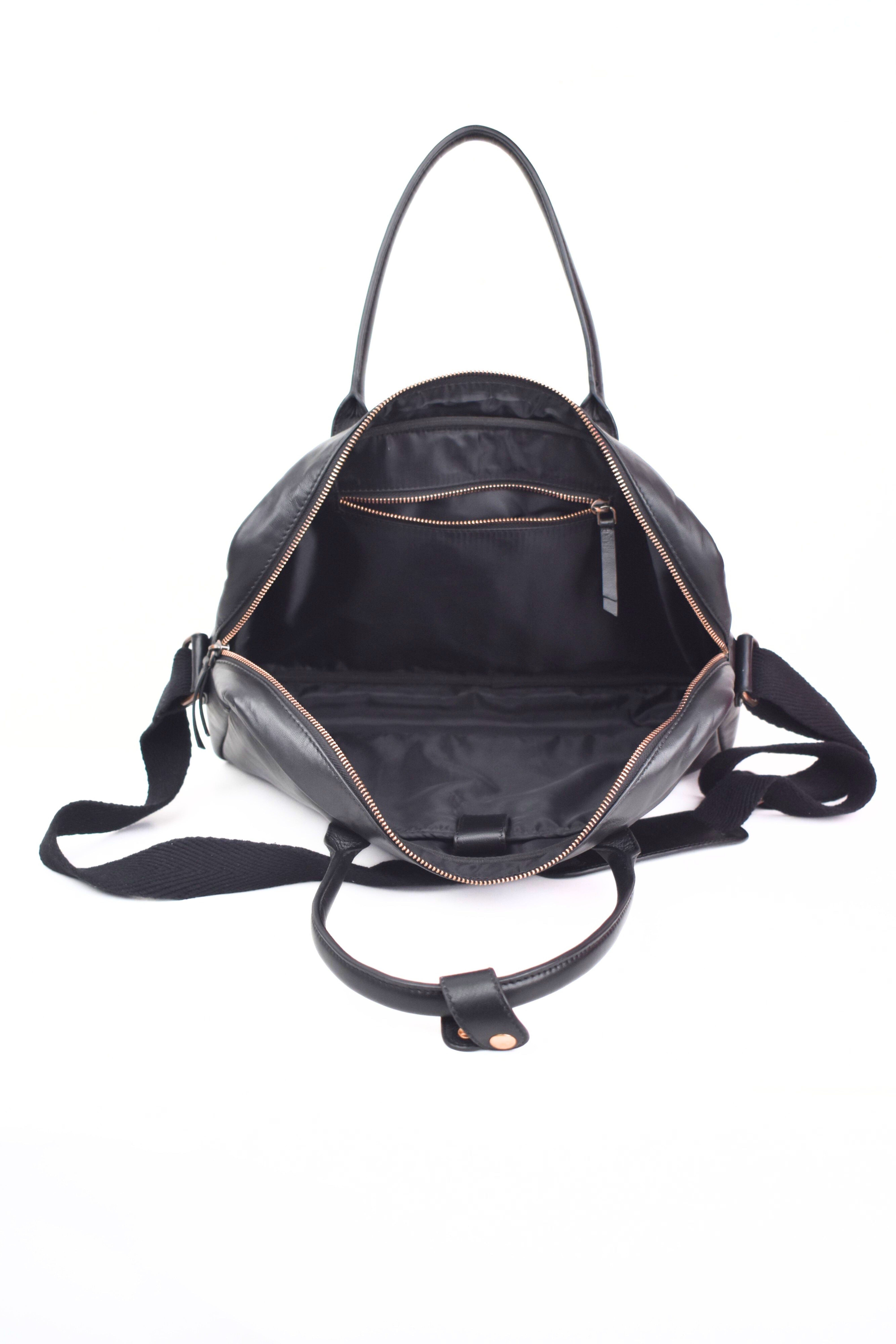 Executive Black Leather Laptop Bag