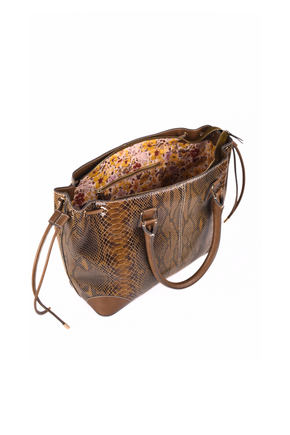 Snake Foil Leather Tote Bag