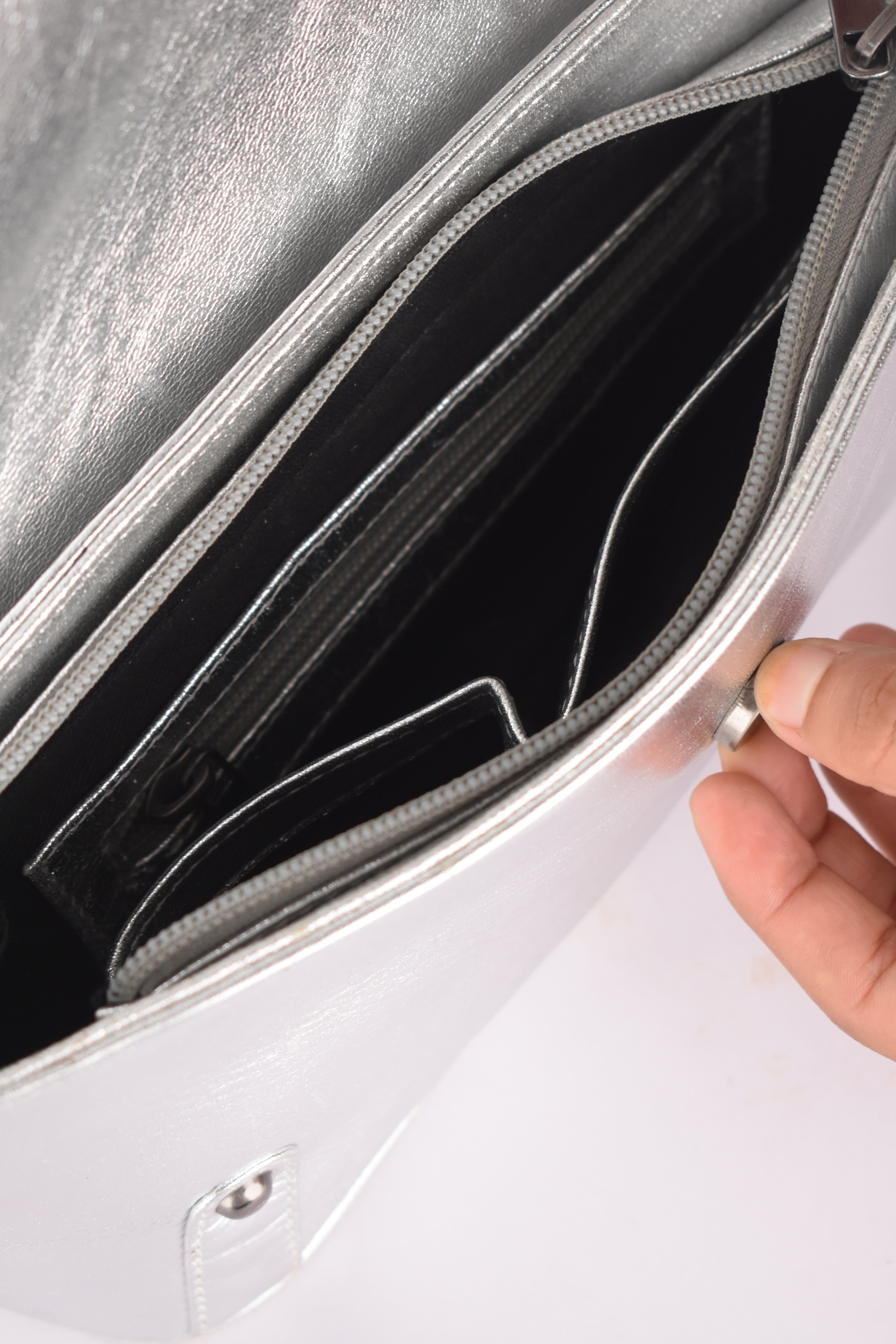 Silver Mirage Clutch Bag