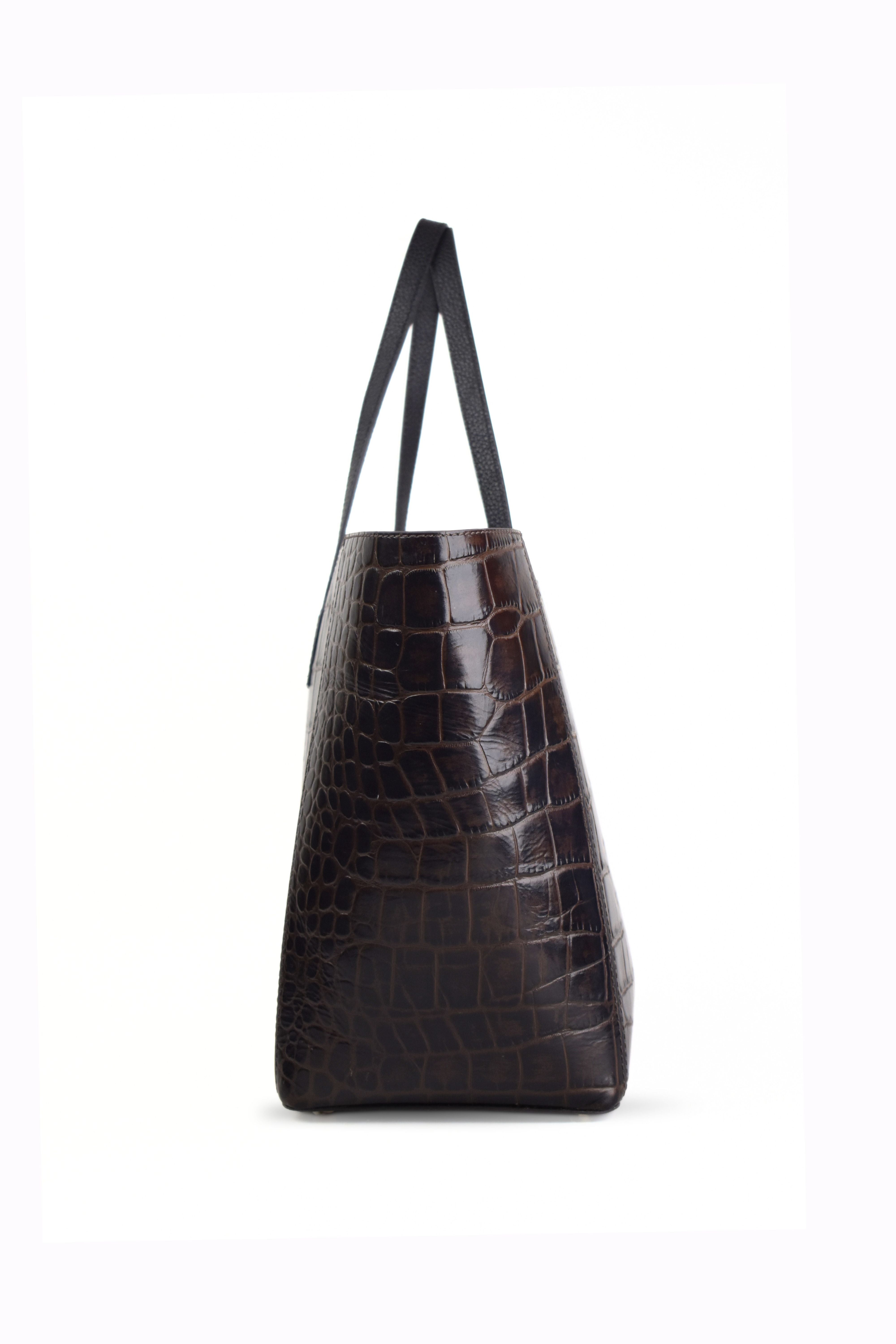 Noir Croco Luxe Tote
