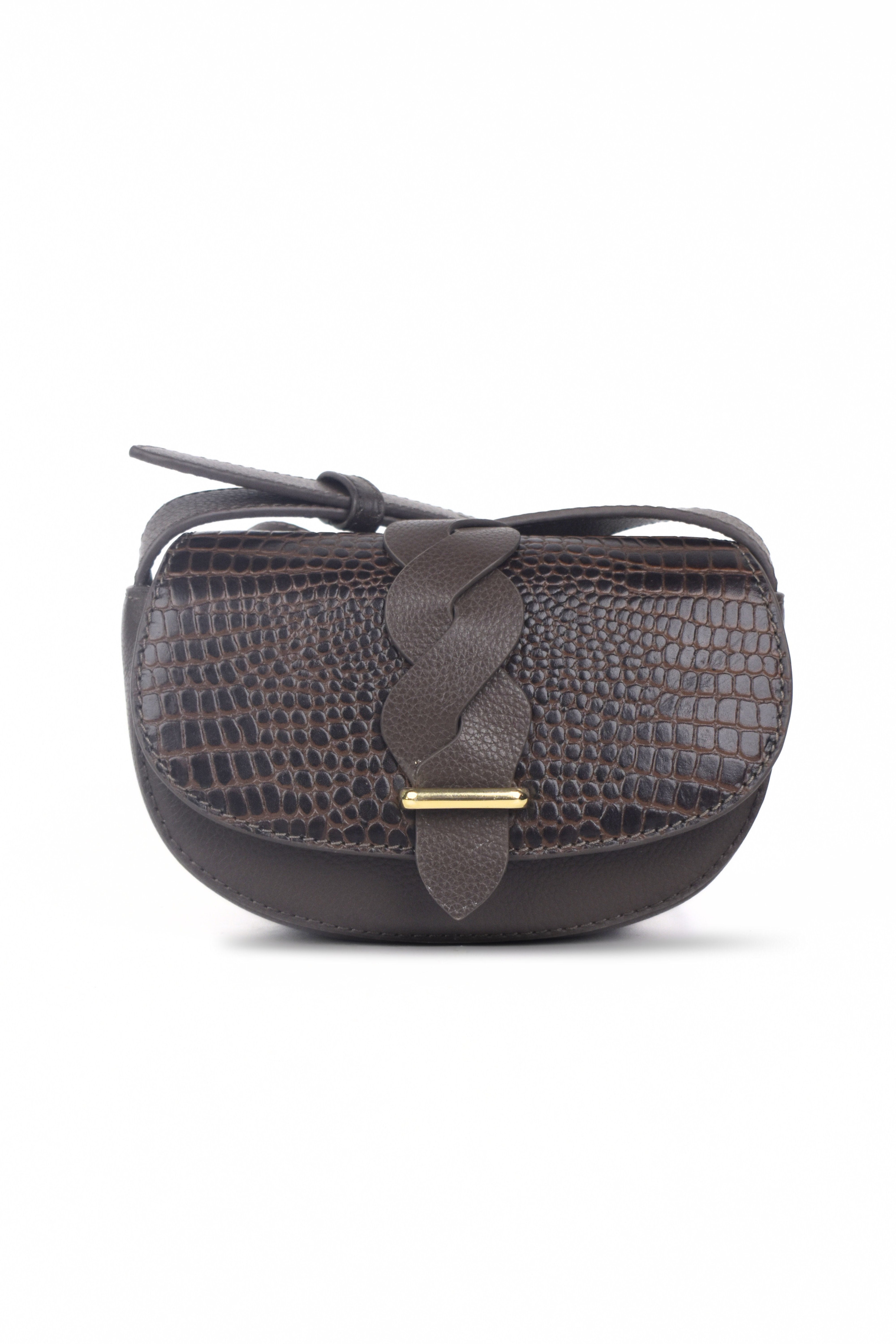 Croco Arc Mini Shoulder Bag