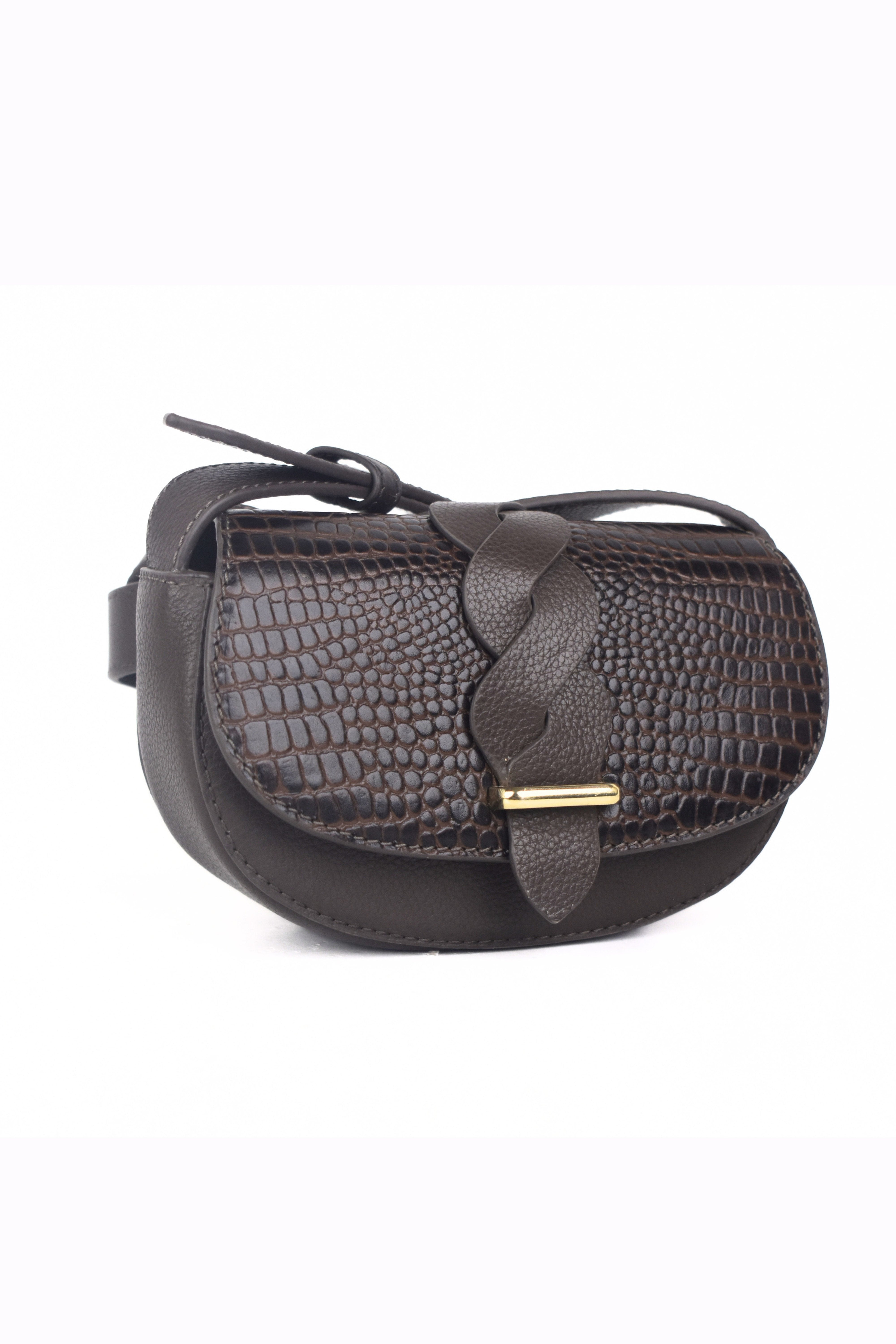 Croco Arc Mini Shoulder Bag