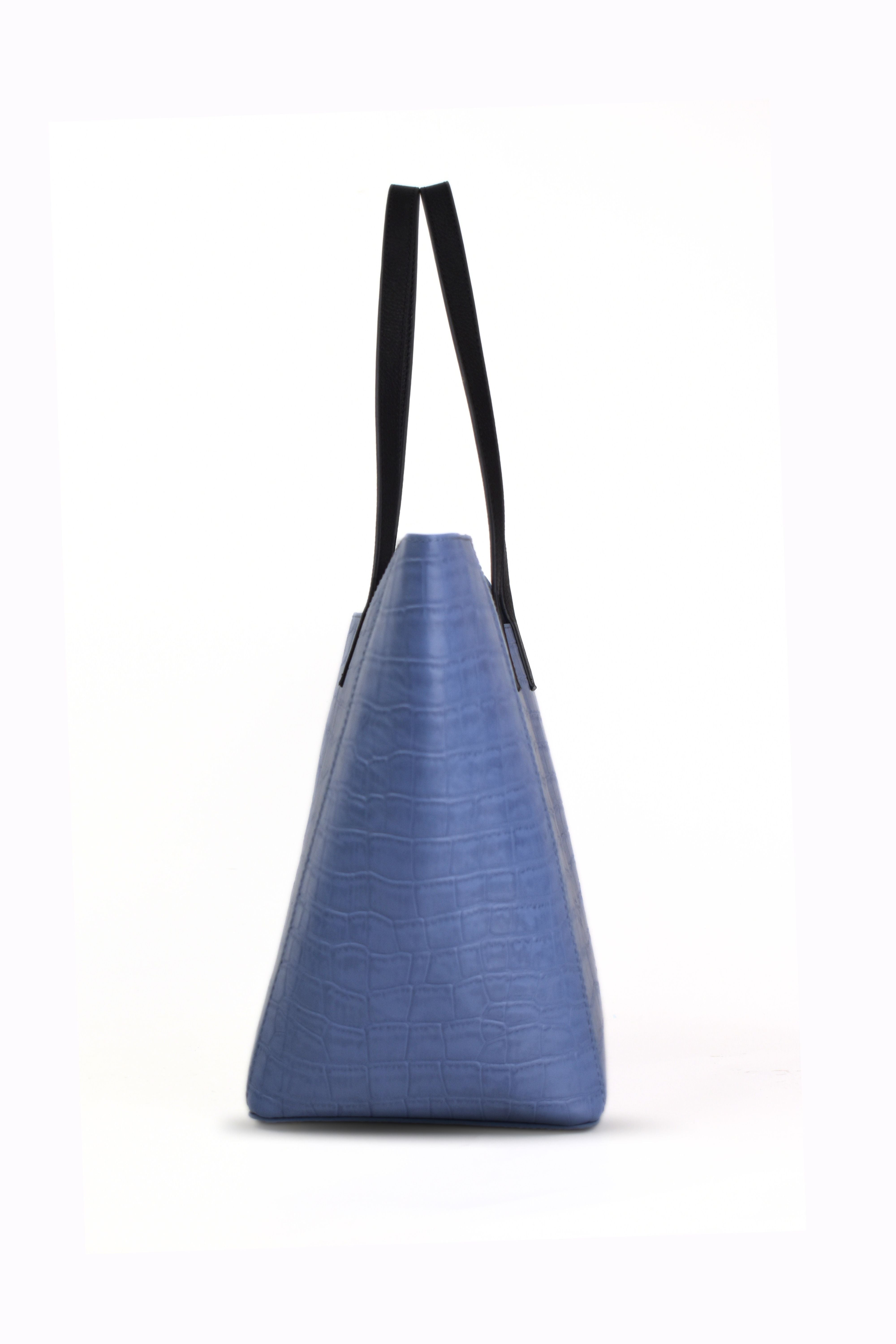 Azure Croco Luxe Tote