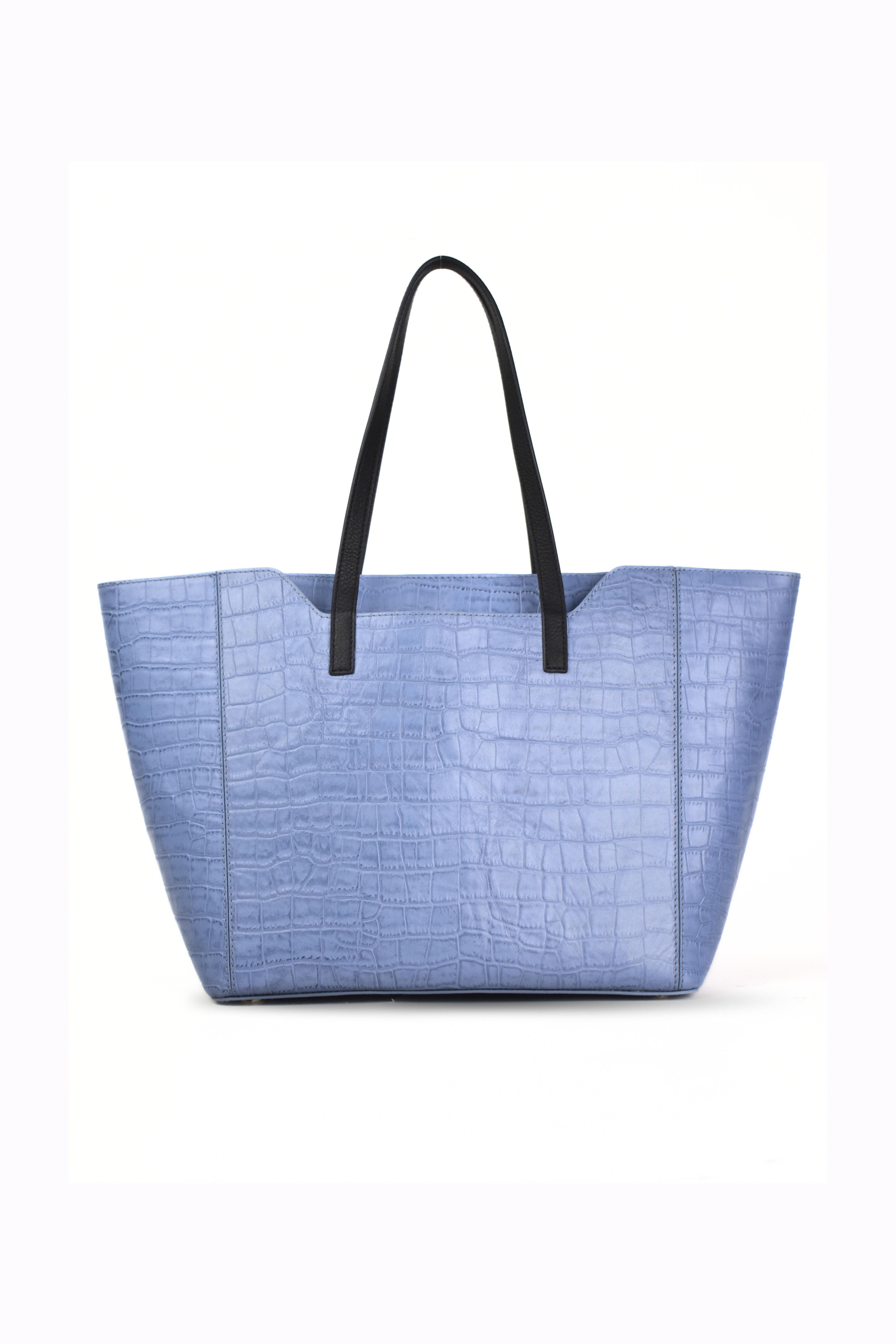 Azure Croco Luxe Tote